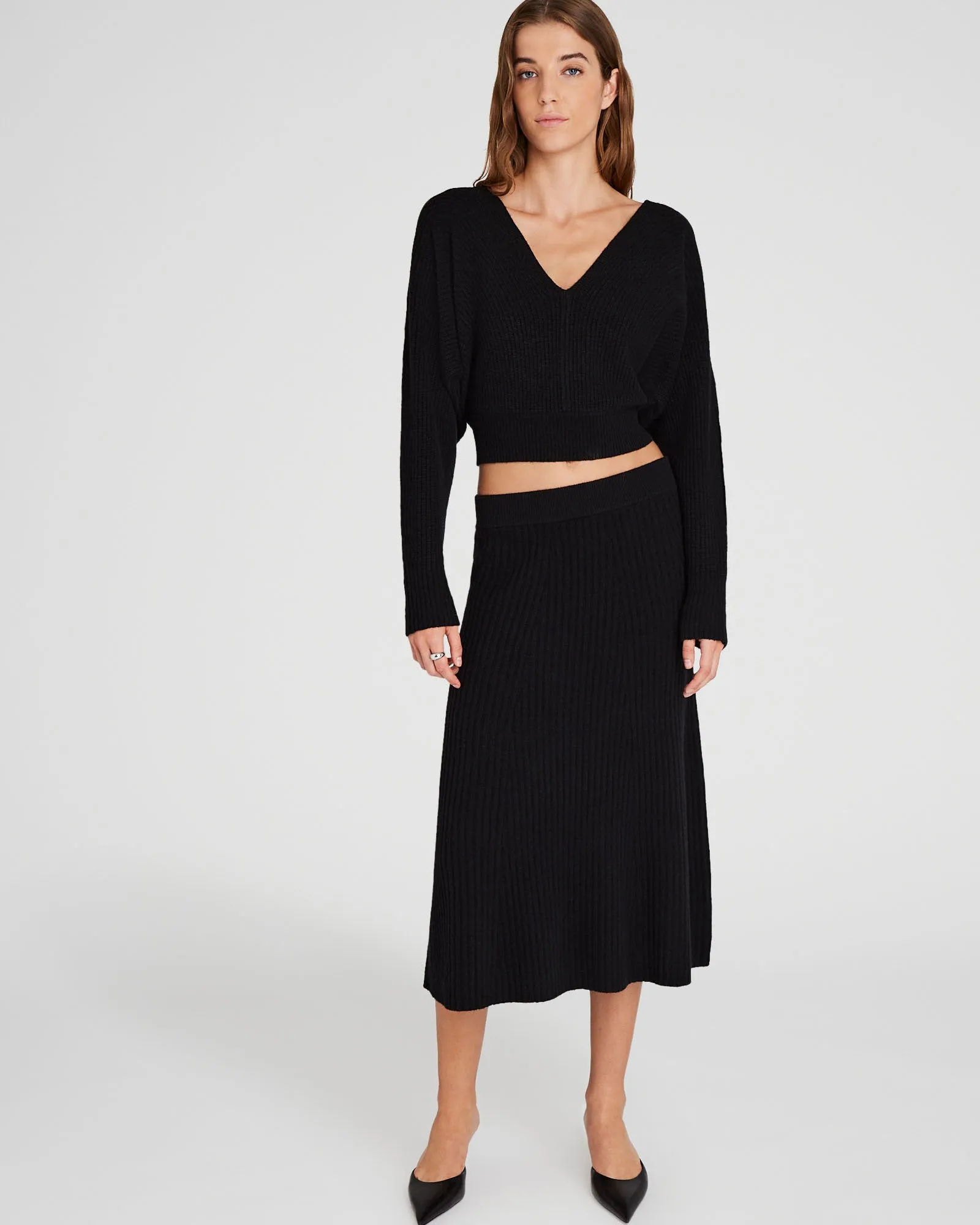 Rib Knit Flounce Skirt sold by Club Monaco