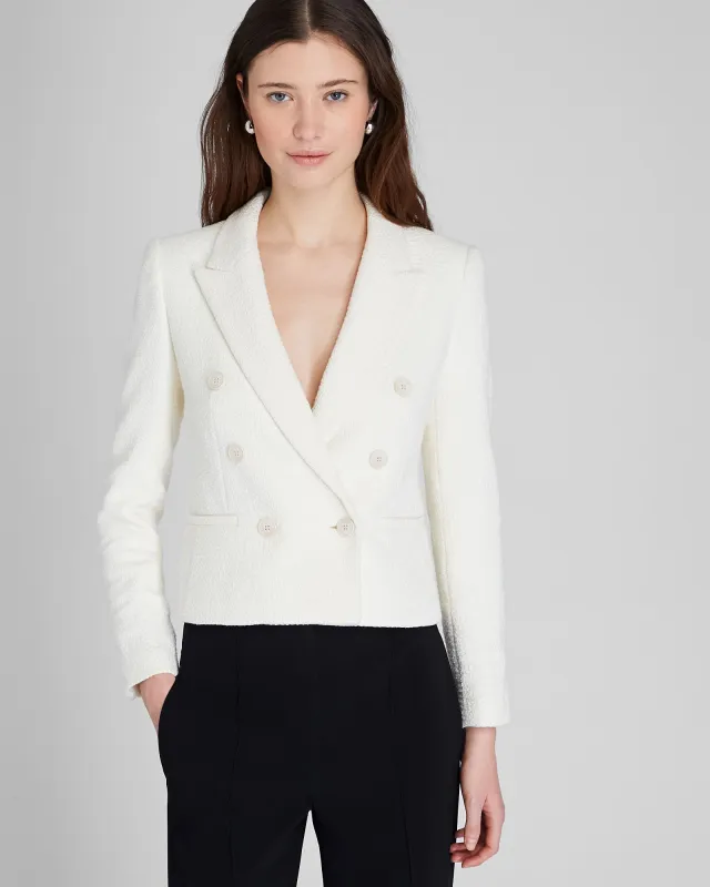 Textured Cropped Double Breasted Blazer sold by Club Monaco