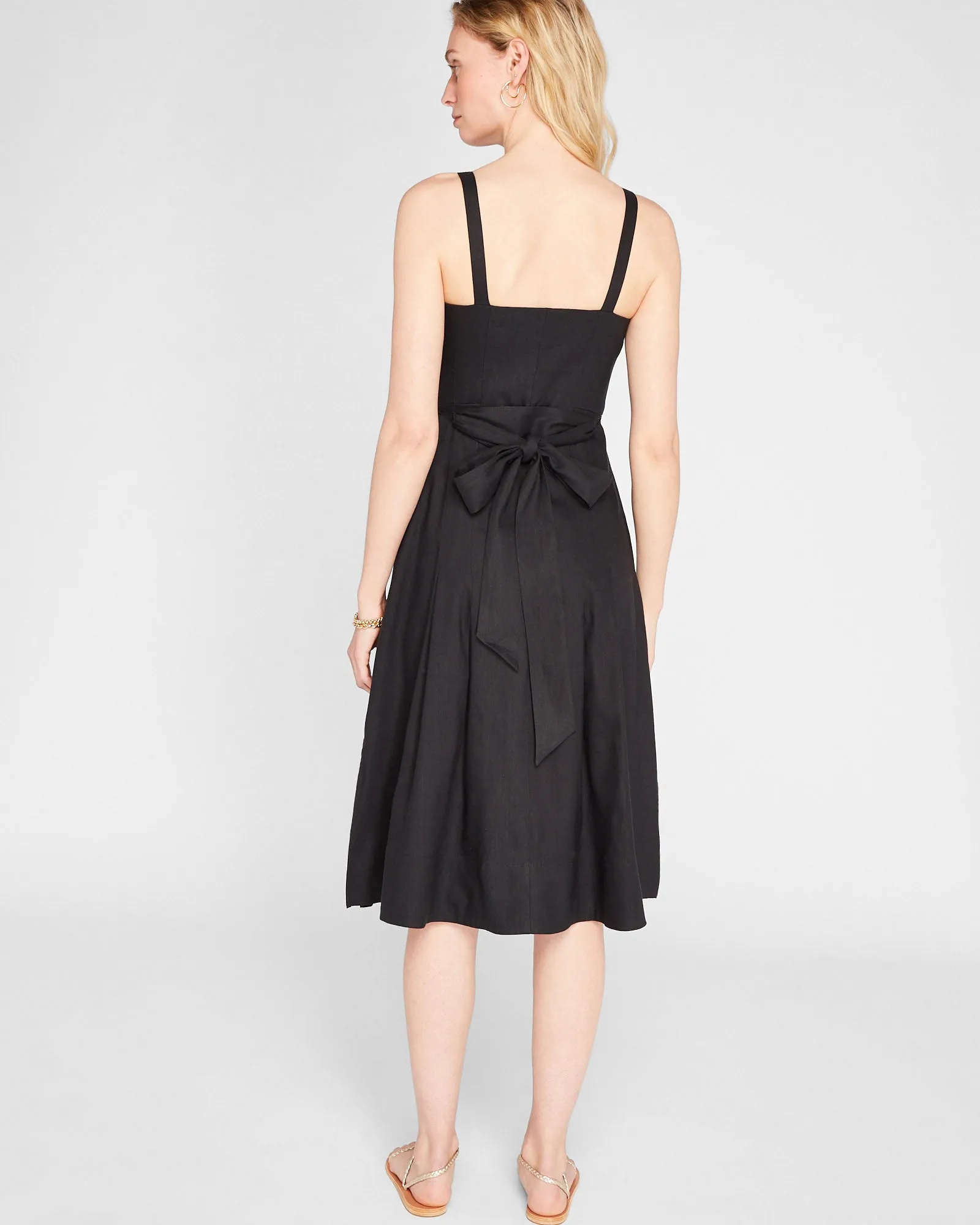 Solid Linen Blend Midi Dress sold by Club Monaco product image thumbnail 2