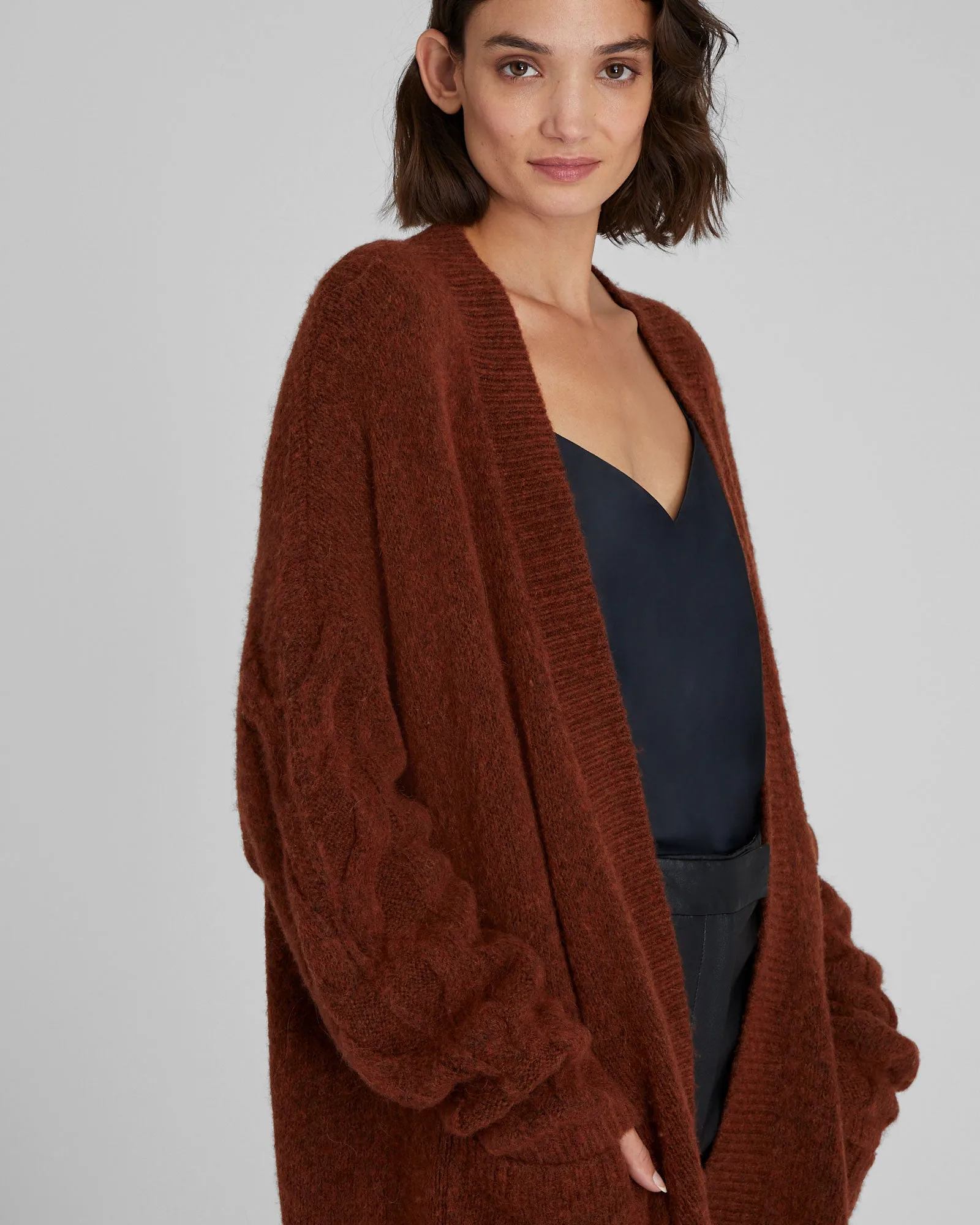Oversized Cable Sleeve Cardigan sold by Club Monaco product image thumbnail 2