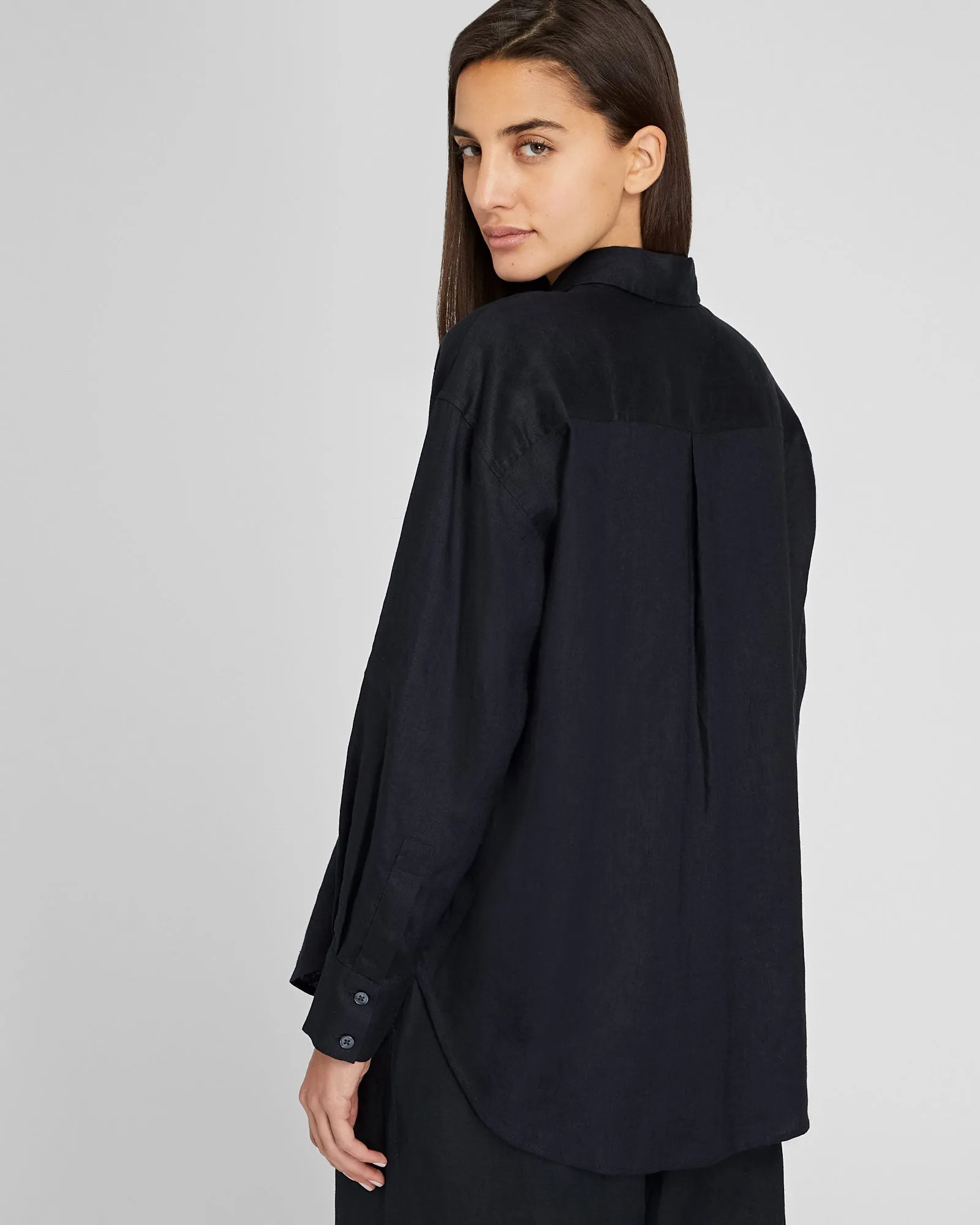 Relaxed Linen Button-Down Shirt sold by Club Monaco product image thumbnail 3