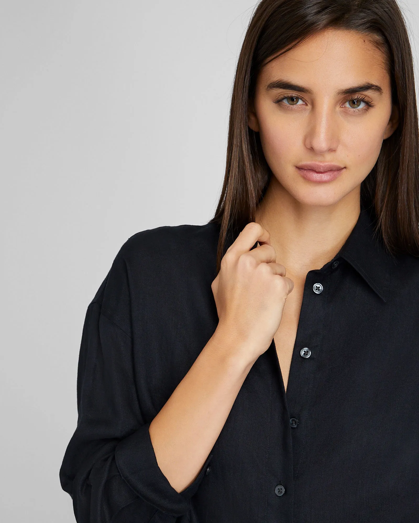 Relaxed Linen Button-Down Shirt sold by Club Monaco product image thumbnail 4