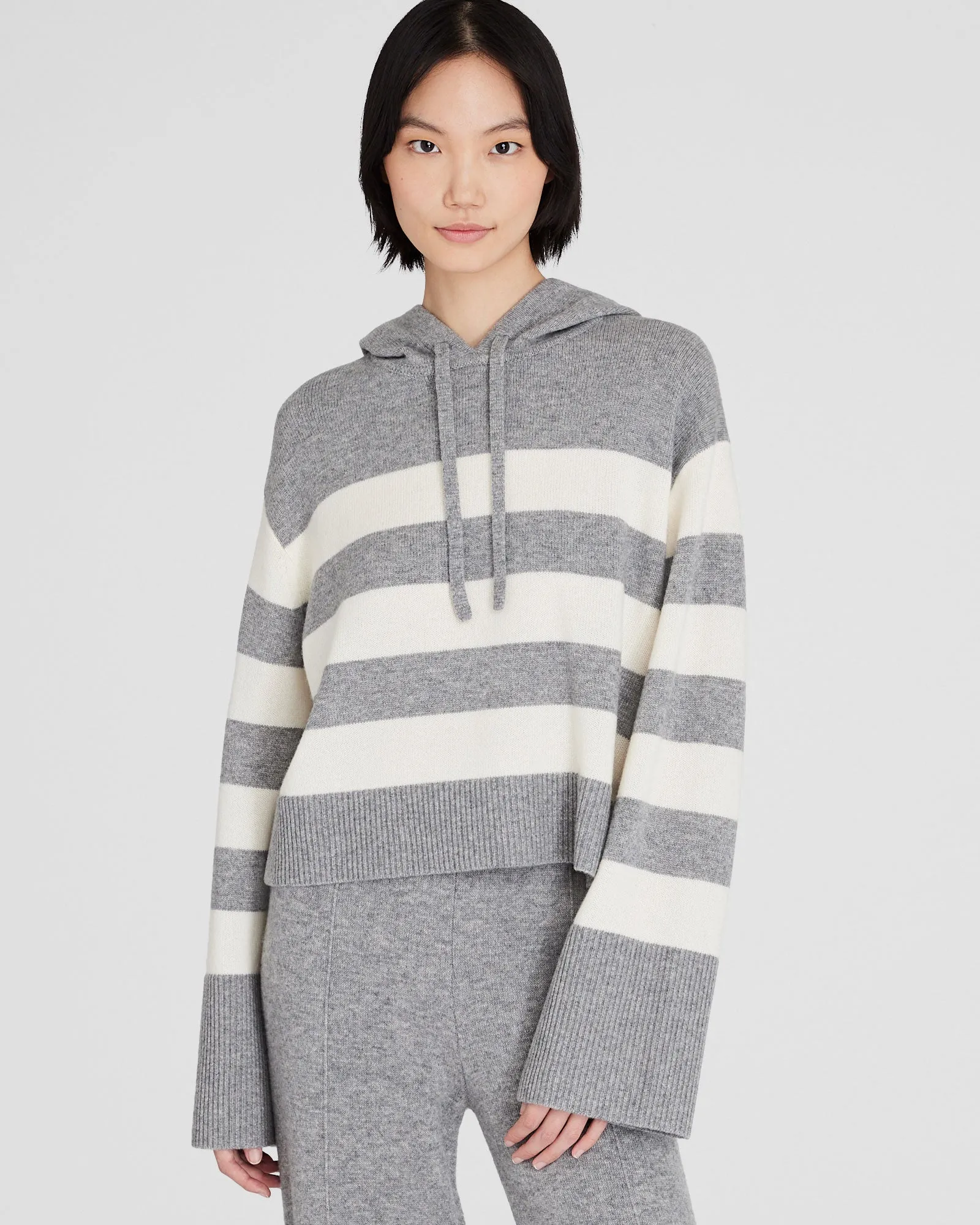 Striped Relaxed Wool-Cashmere Hoodie sold by Club Monaco