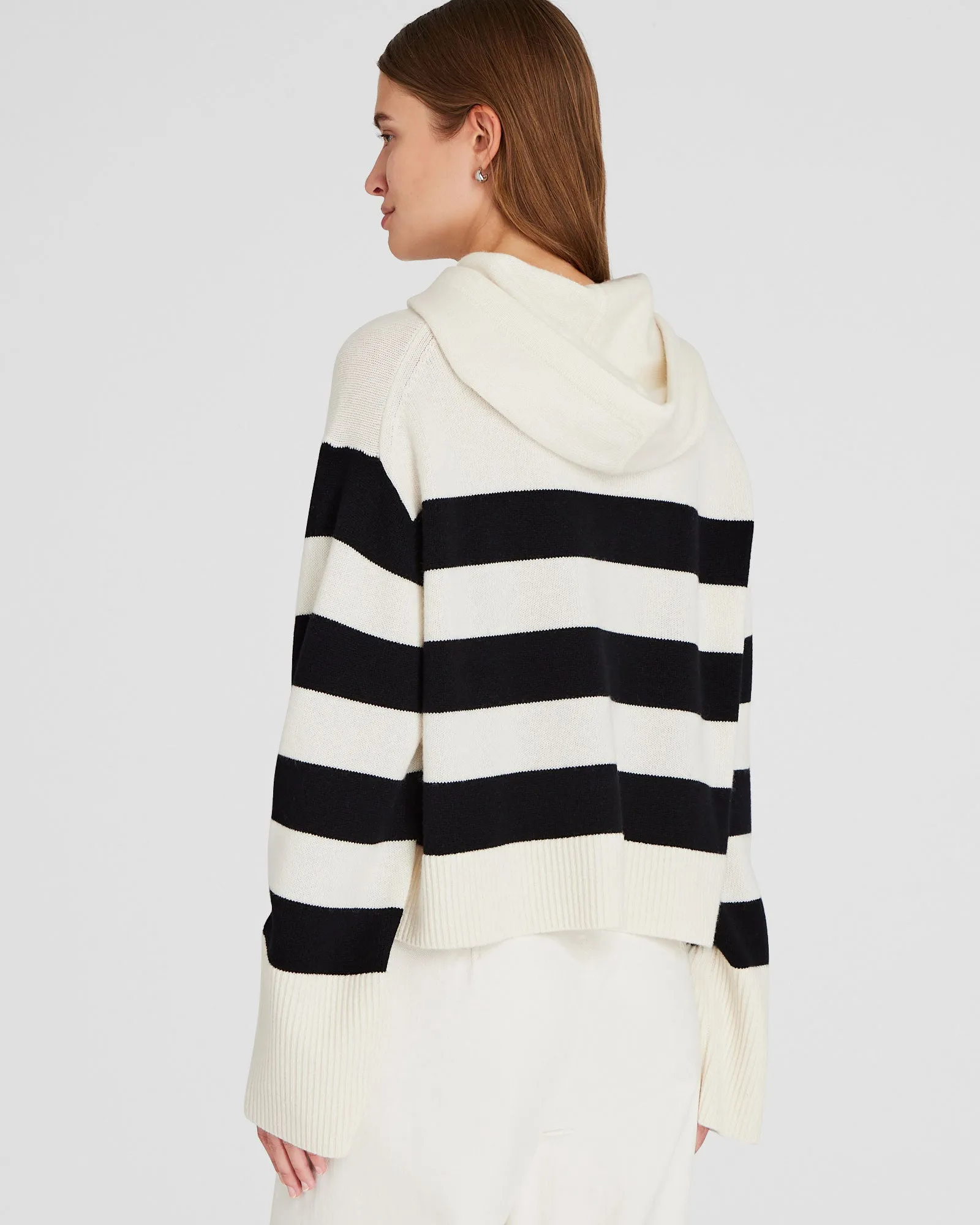 Striped Relaxed Wool-Cashmere Hoodie sold by Club Monaco product image thumbnail 3