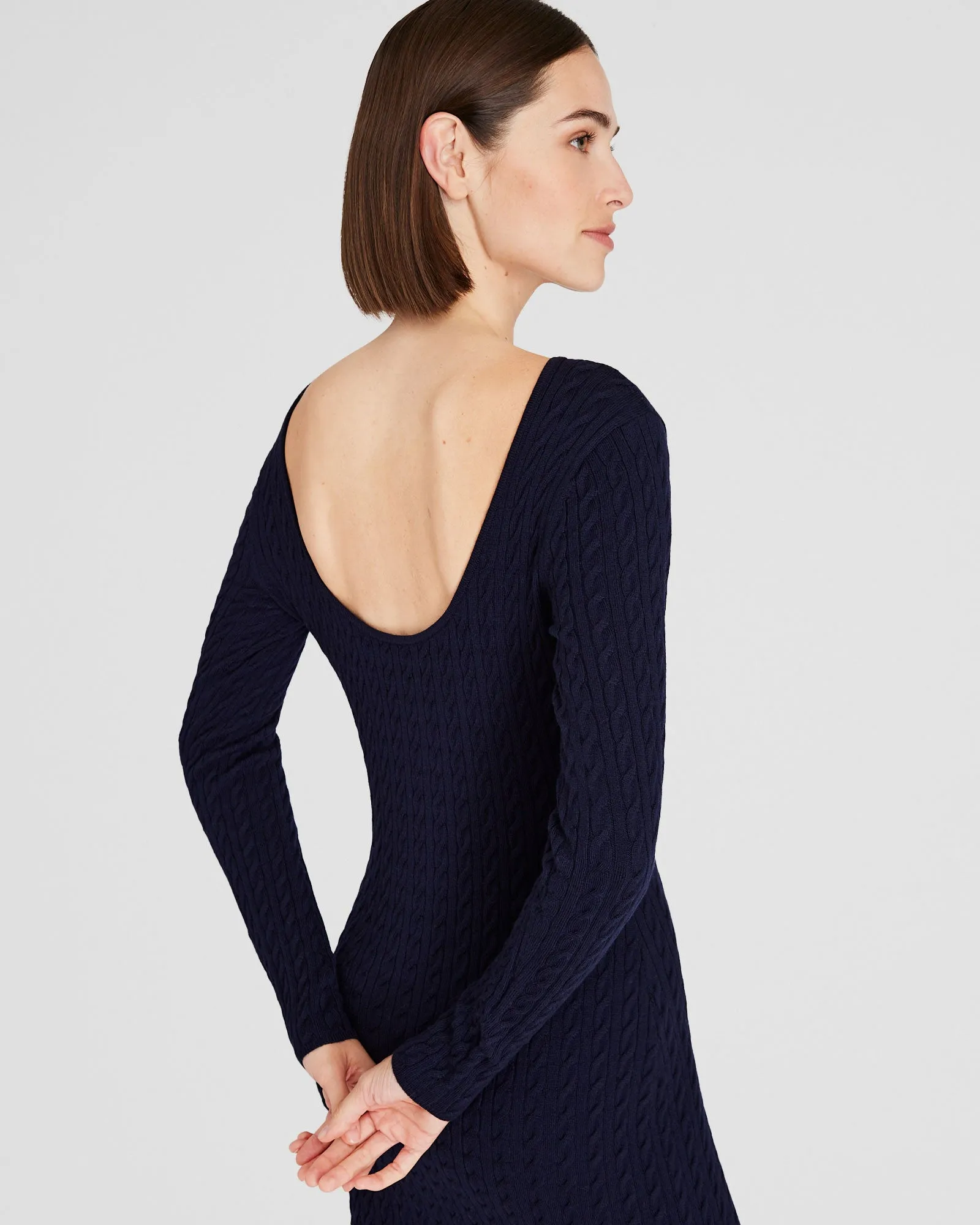 Open Back Cable-Knit Midi Dress sold by Club Monaco product image thumbnail 2