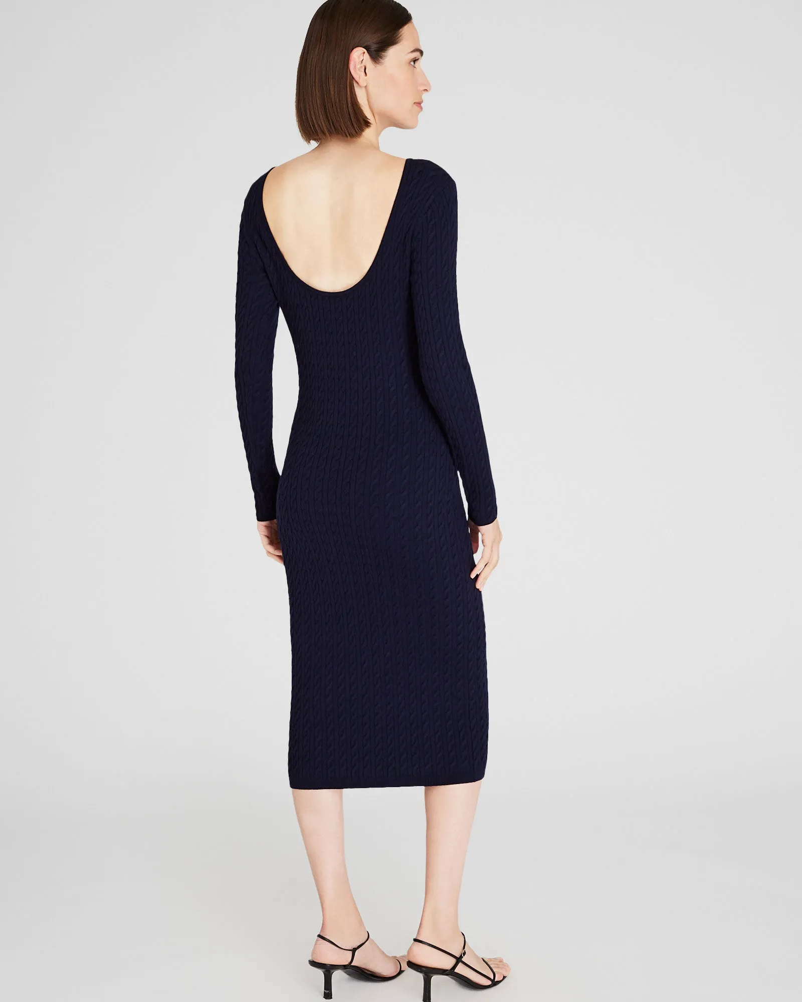Open Back Cable-Knit Midi Dress sold by Club Monaco product image thumbnail 3