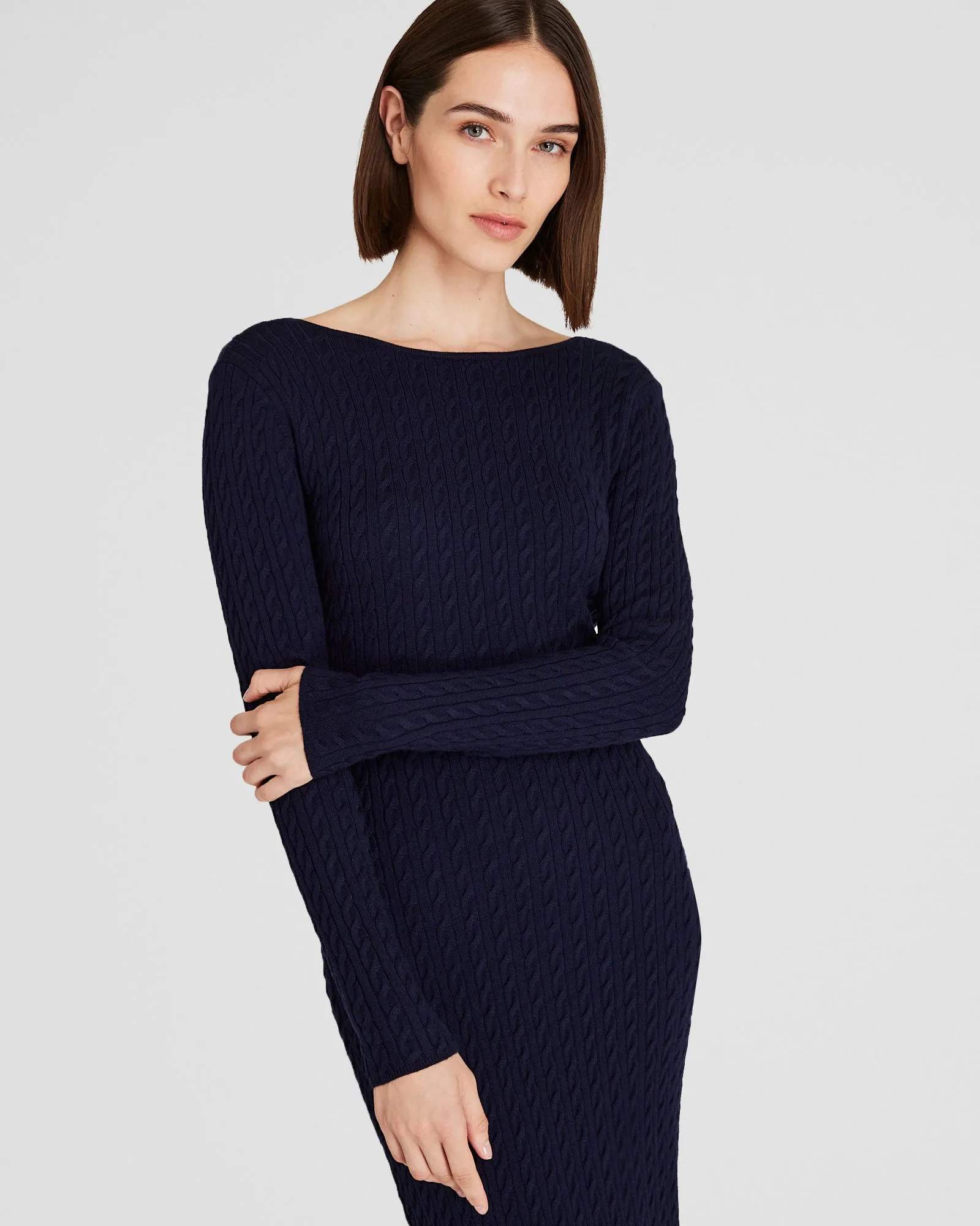 Open Back Cable-Knit Midi Dress sold by Club Monaco product image thumbnail 4