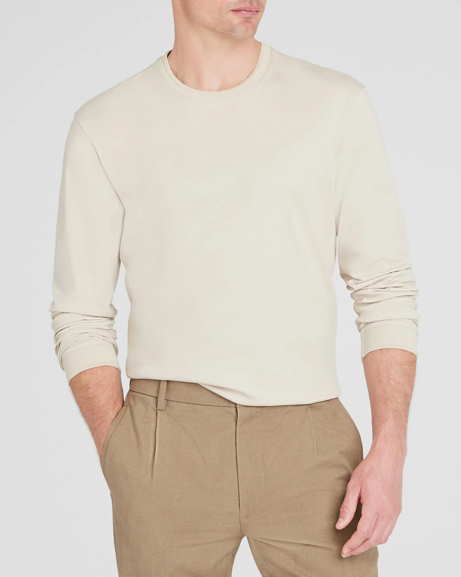 Long-Sleeve Refined Crew Tee sold by Club Monaco