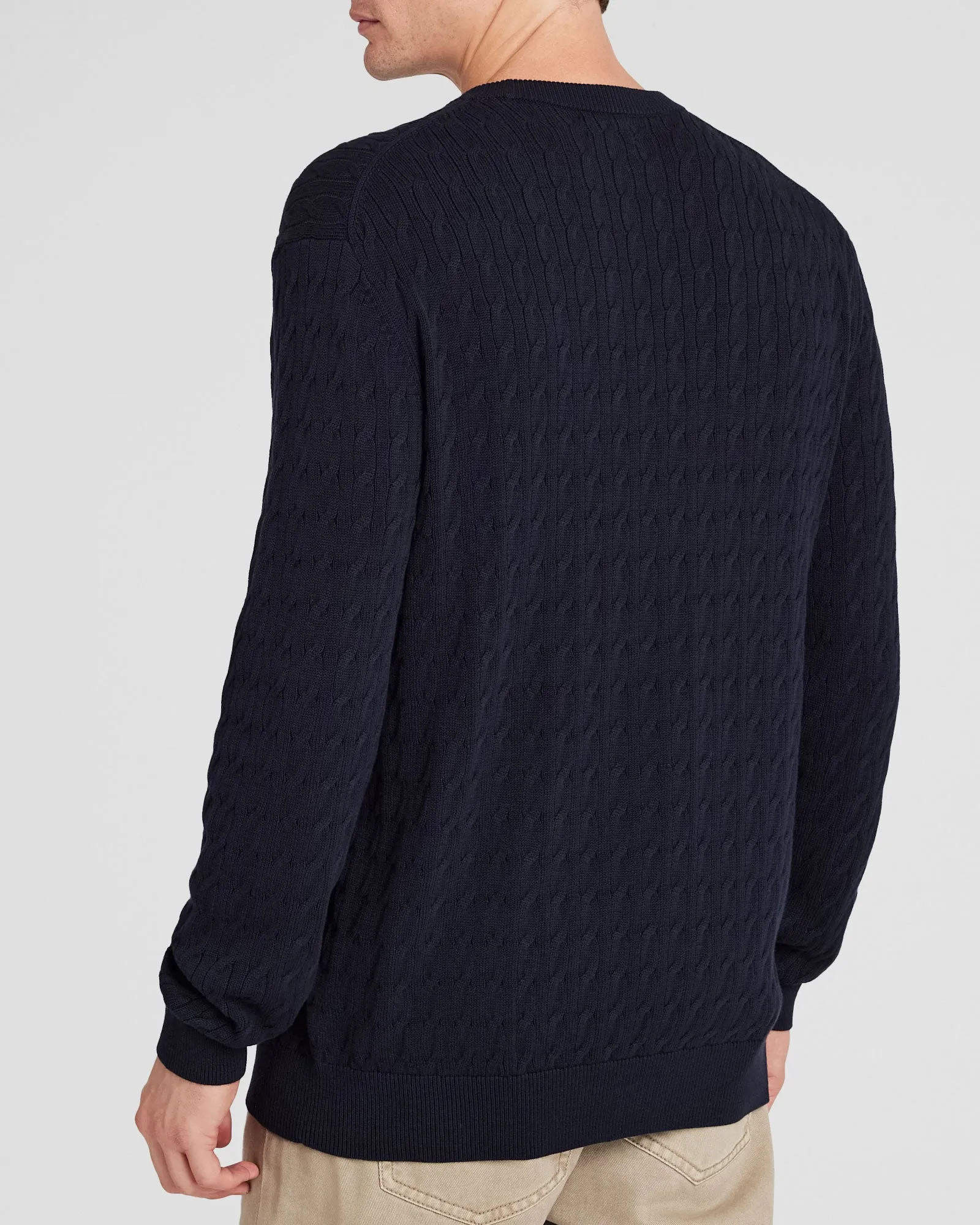 Cotton Cable Crew Sweater sold by Club Monaco product image thumbnail 3