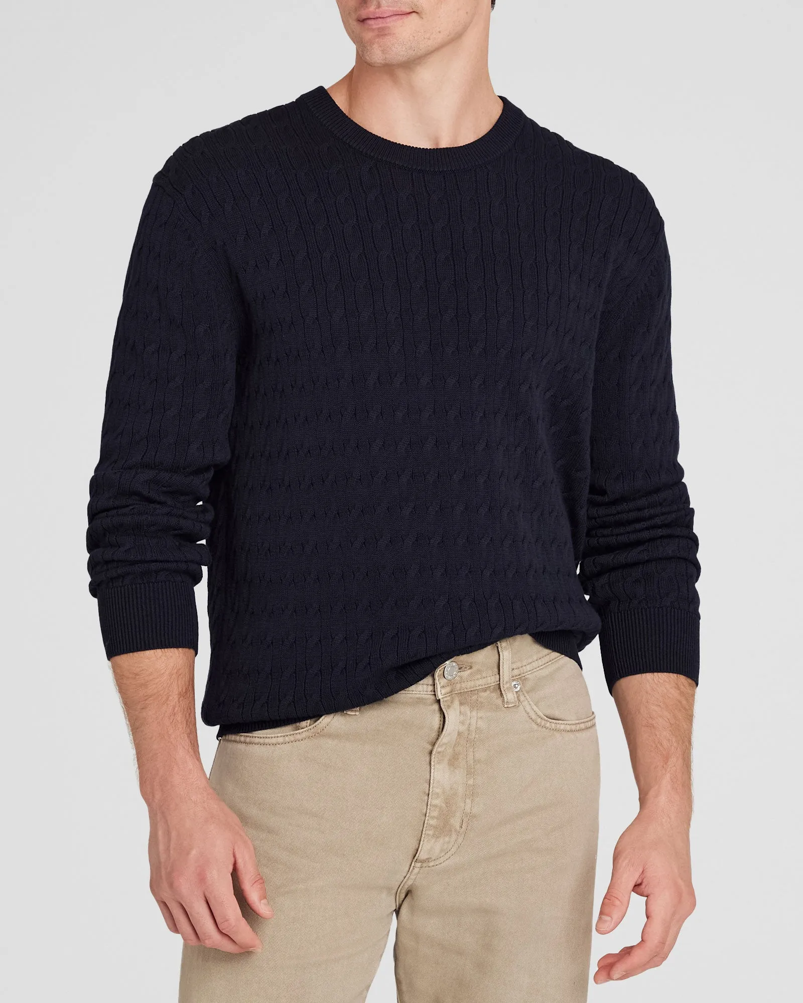 Cotton Cable Crew Sweater sold by Club Monaco
