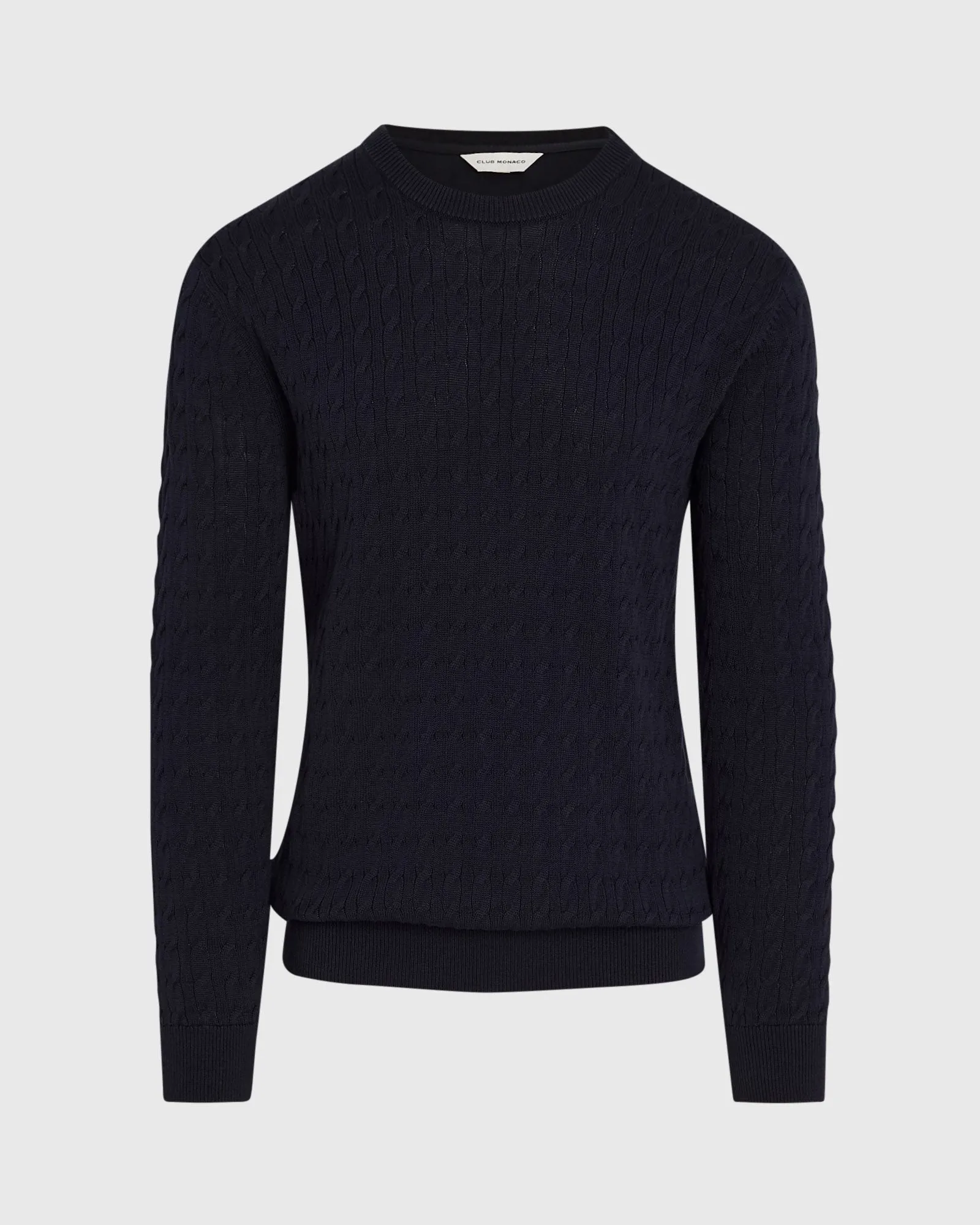 Cotton Cable Crew Sweater sold by Club Monaco product image thumbnail 5