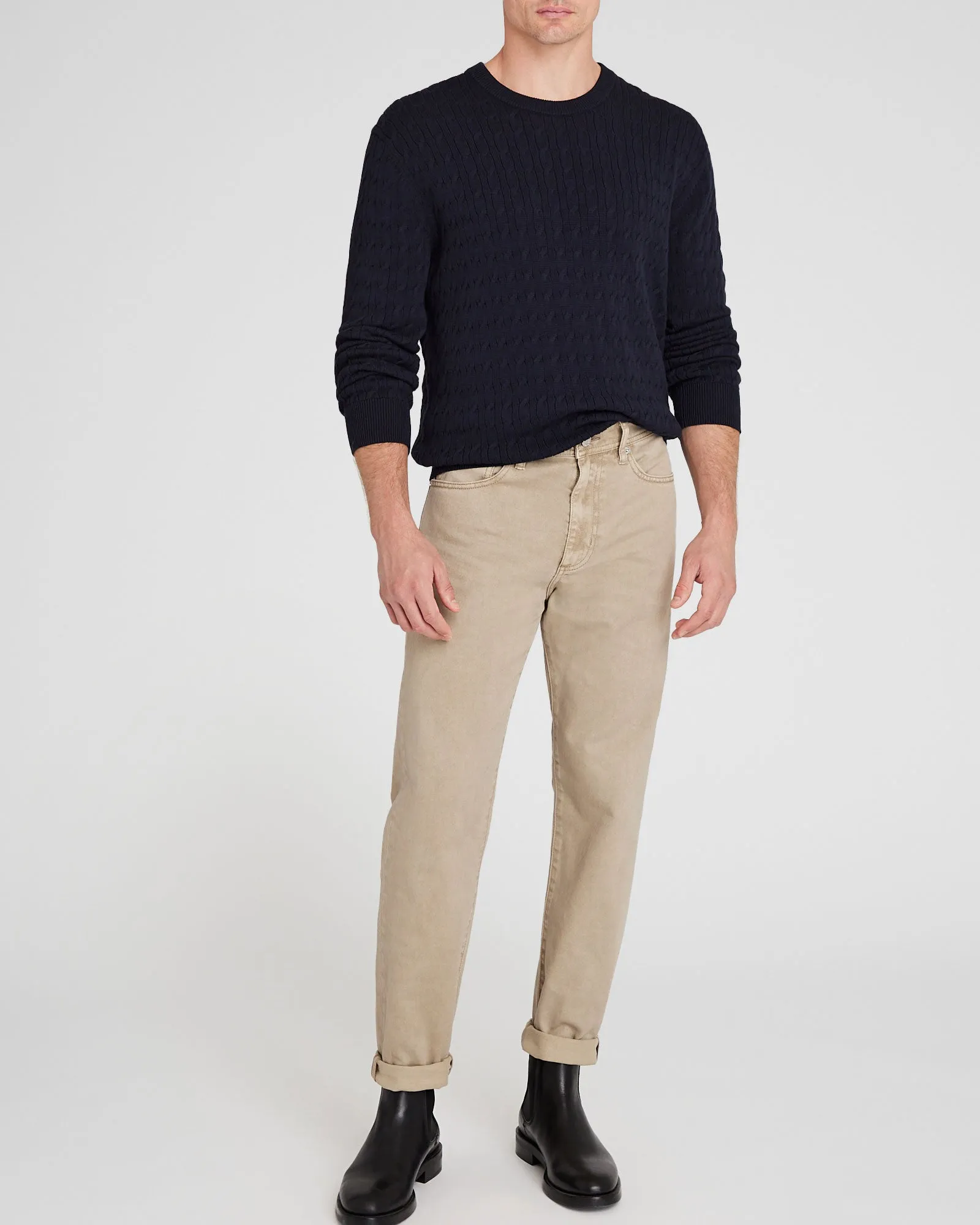 Cotton Cable Crew Sweater sold by Club Monaco product image thumbnail 2