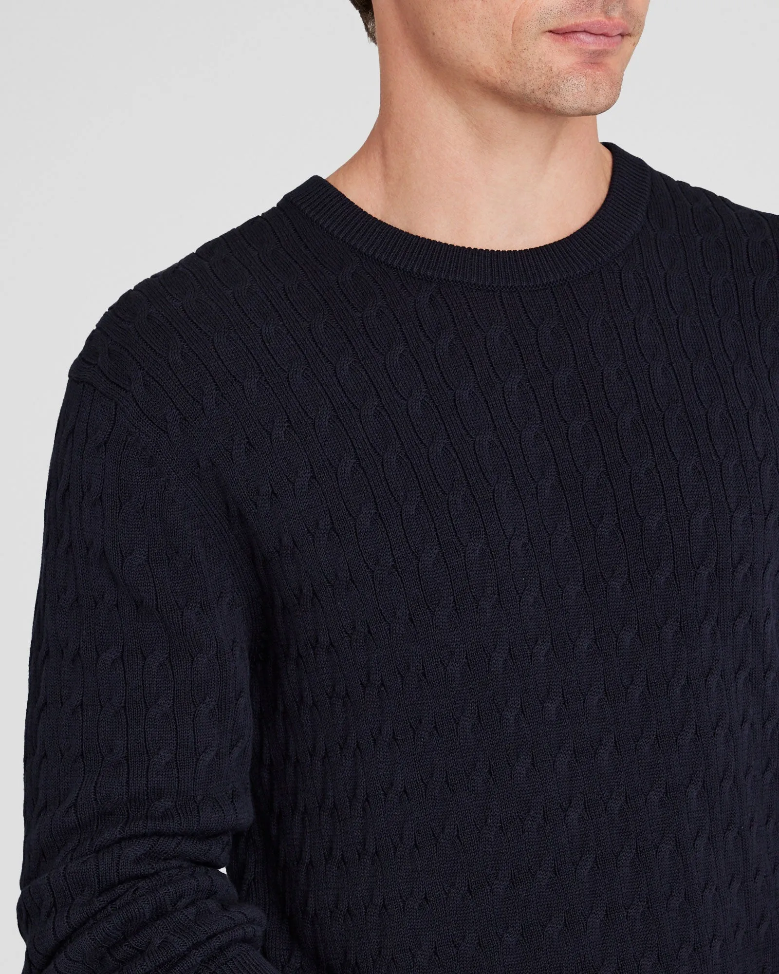 Cotton Cable Crew Sweater sold by Club Monaco product image thumbnail 4