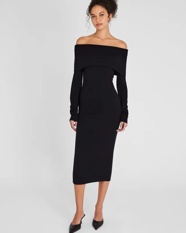 Off-The-Shoulder Cashmere Midi Dress made by Club Monaco