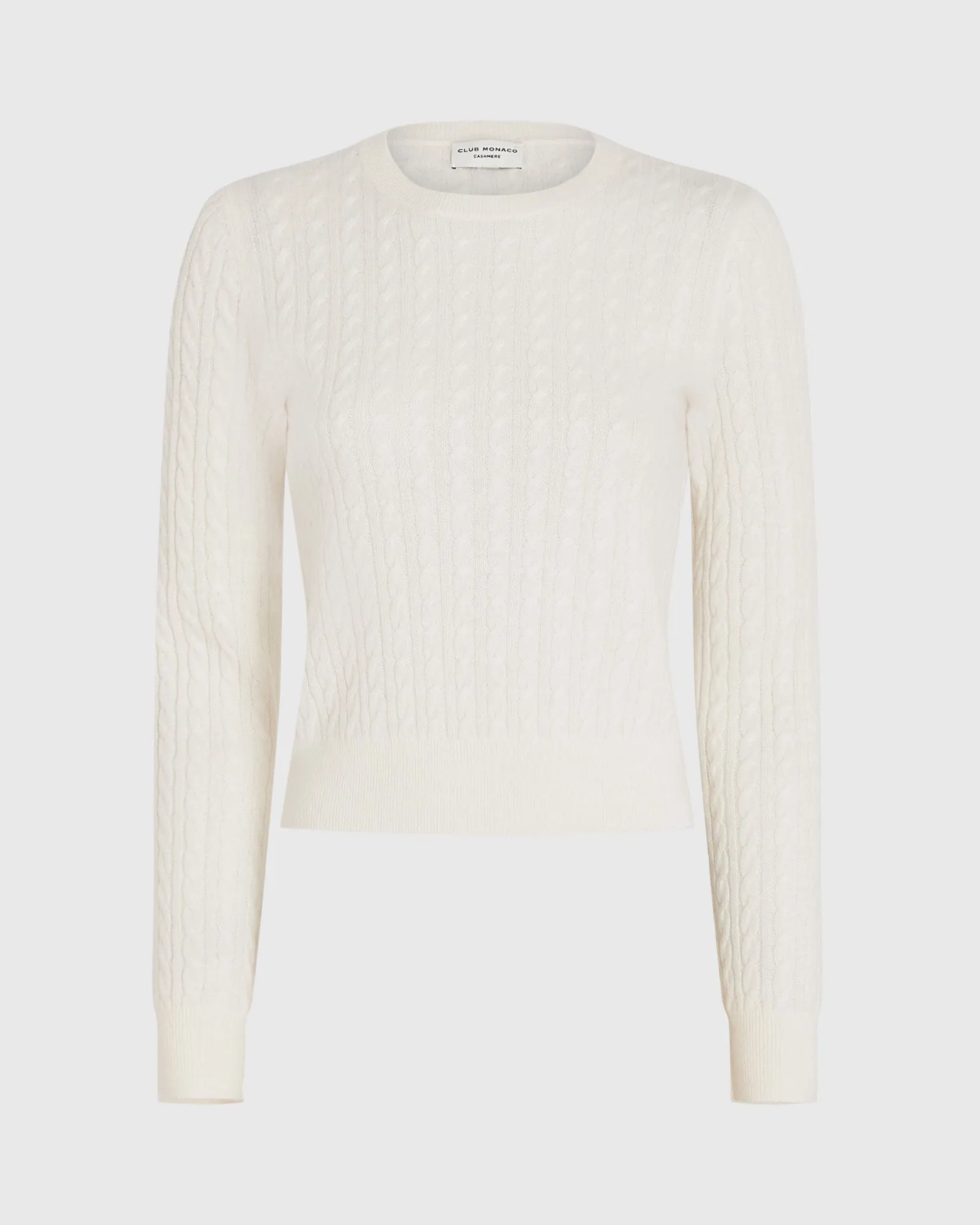 Cashmere Mini-Cable Long-Sleeve Crewneck sold by Club Monaco product image thumbnail 5