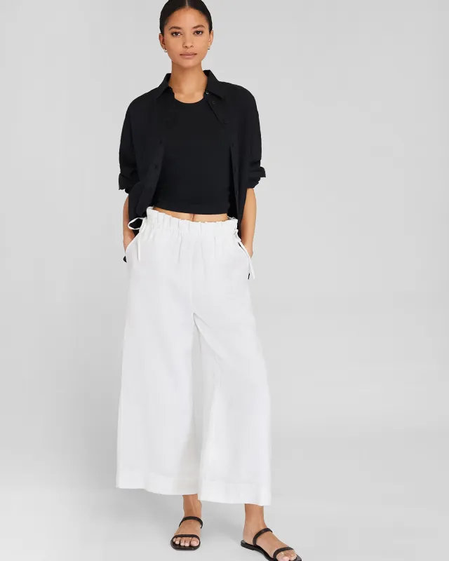 Cropped Linen Side Tie Pant sold by Club Monaco