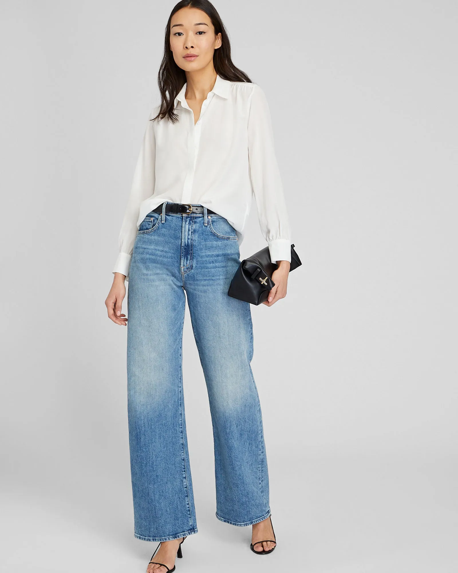 Shirred Shoulder Silk Shirt sold by Club Monaco product image thumbnail 4