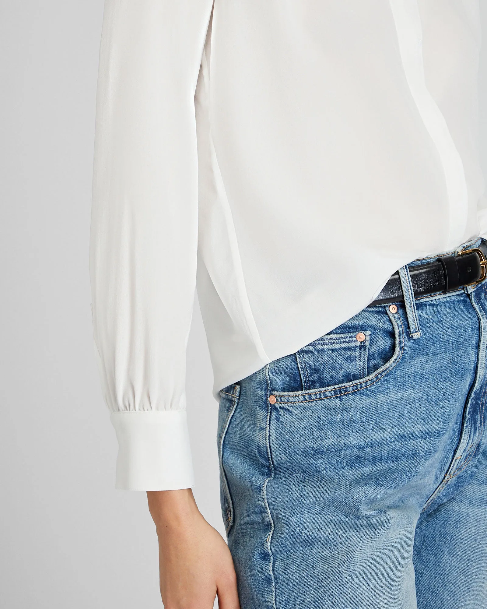 Shirred Shoulder Silk Shirt sold by Club Monaco product image thumbnail 3