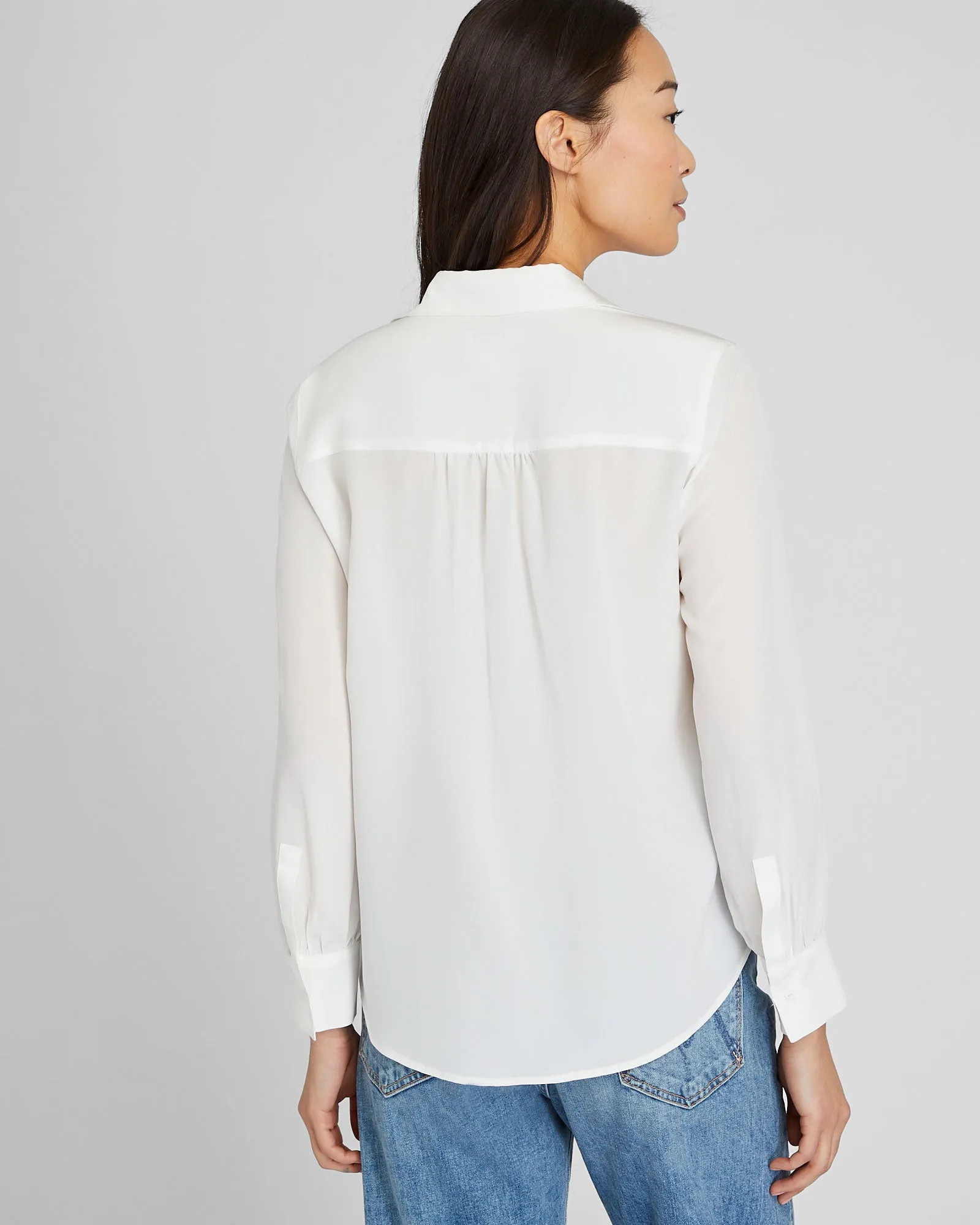 Shirred Shoulder Silk Shirt sold by Club Monaco product image thumbnail 2