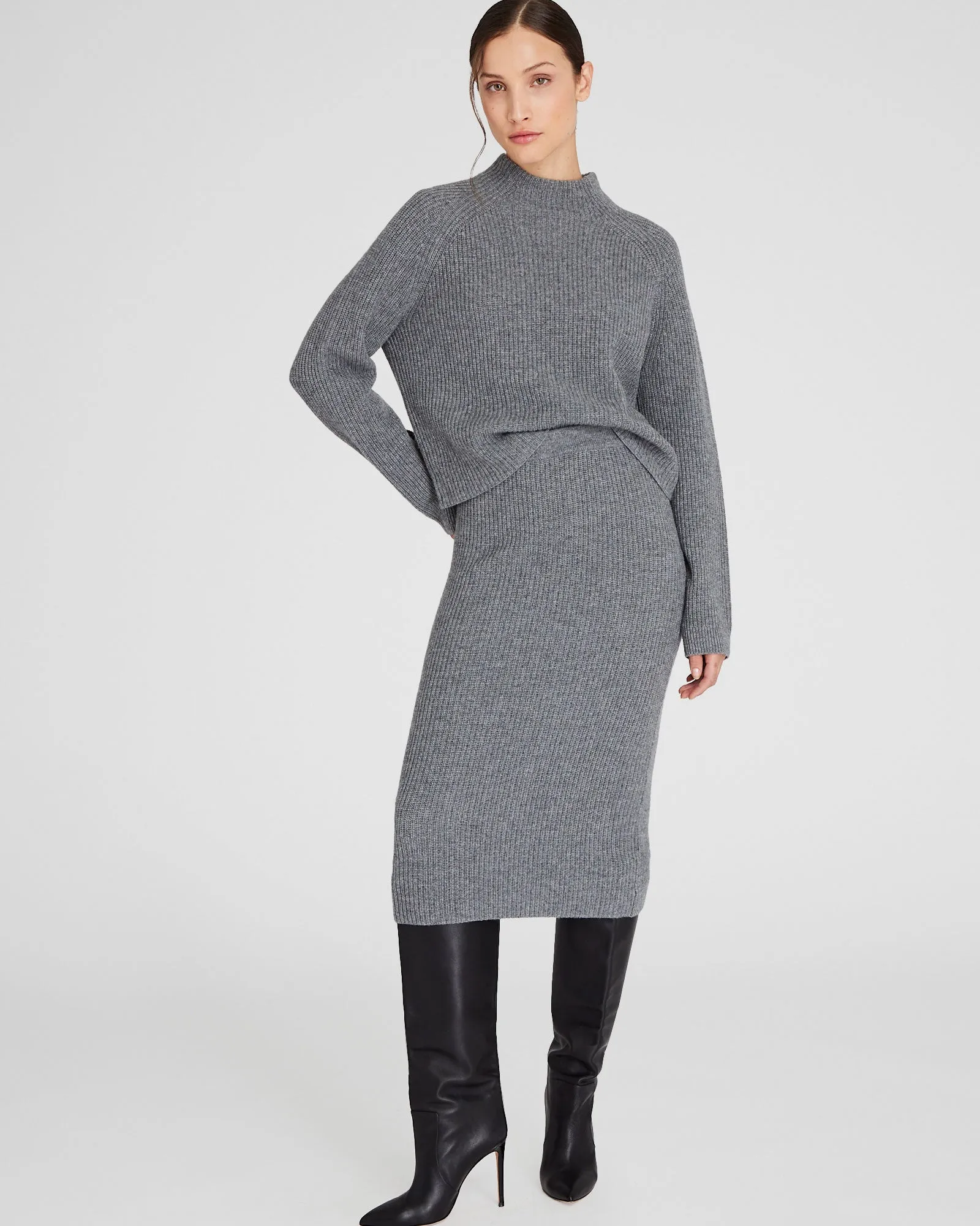 Cashmere Ribbed Midi Skirt sold by Club Monaco