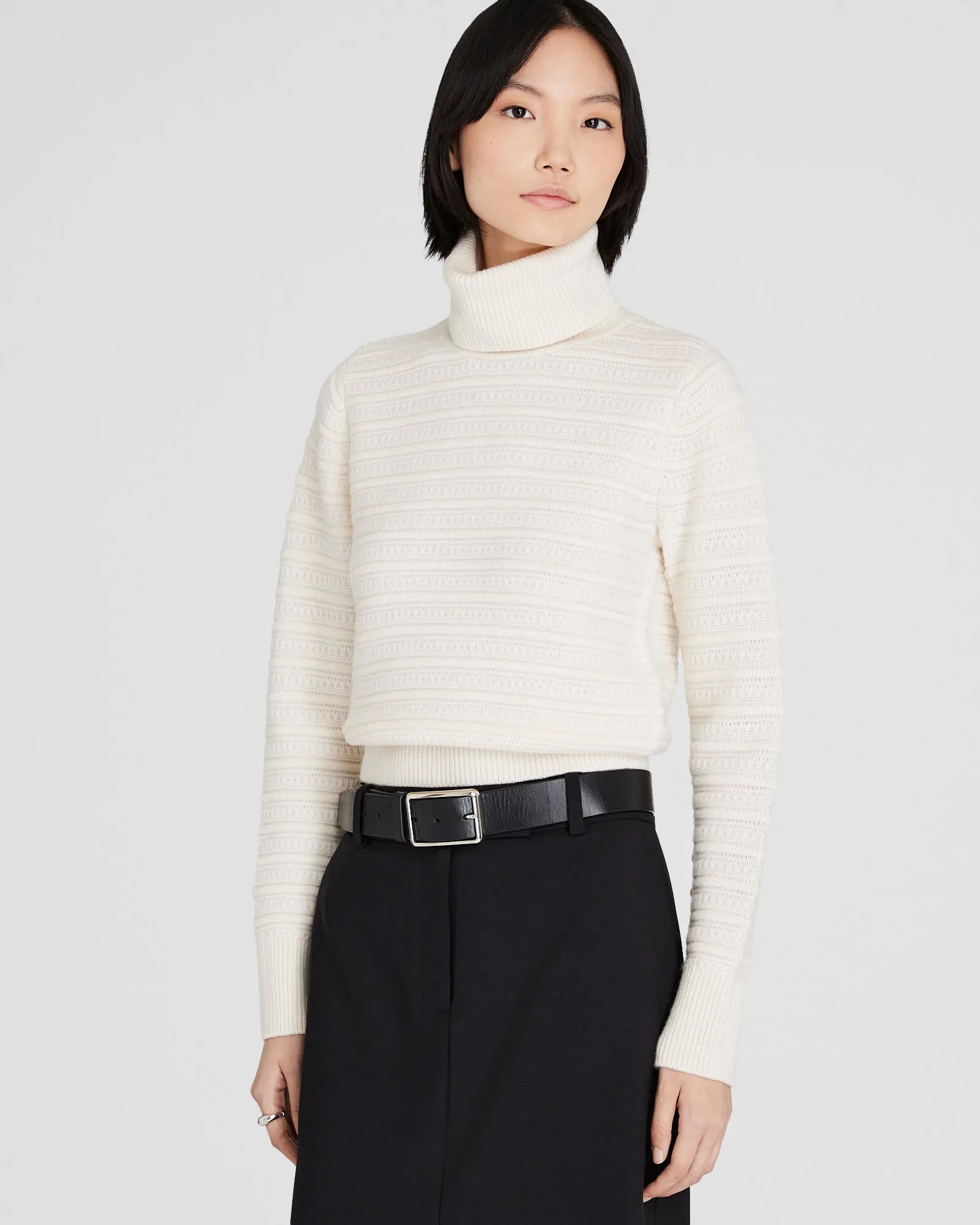Cashmere Texture Stitch Turtleneck Sweater sold by Club Monaco