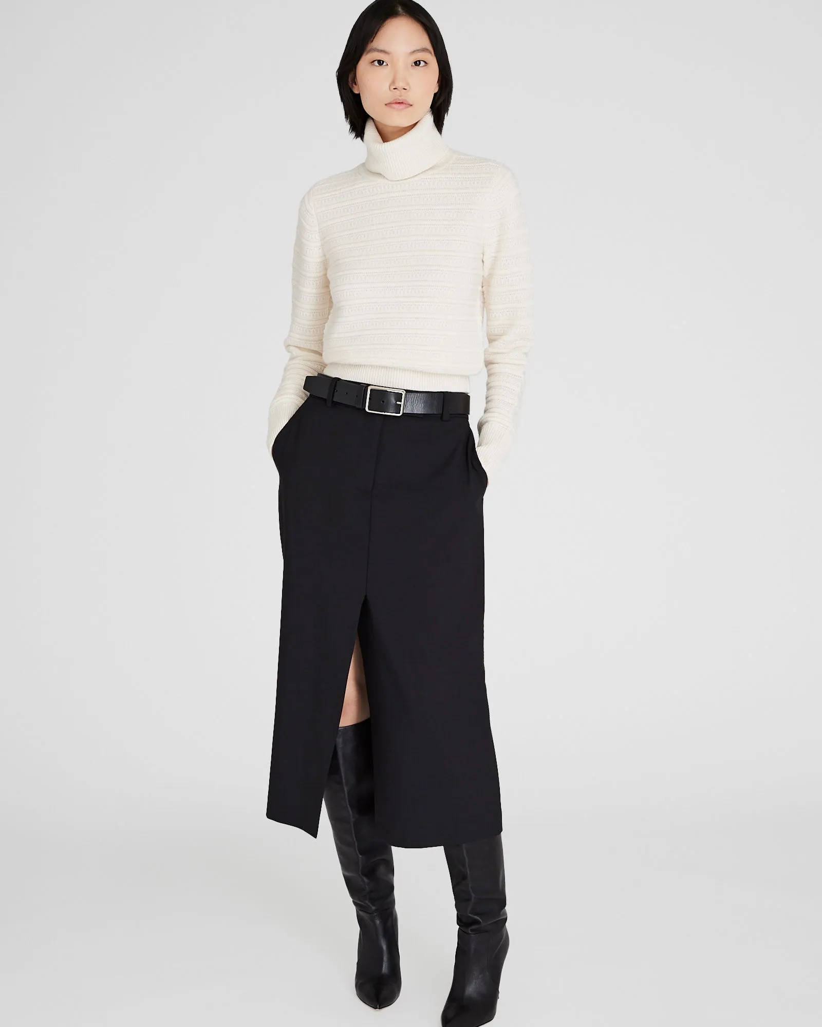 Cashmere Texture Stitch Turtleneck Sweater sold by Club Monaco product image thumbnail 4