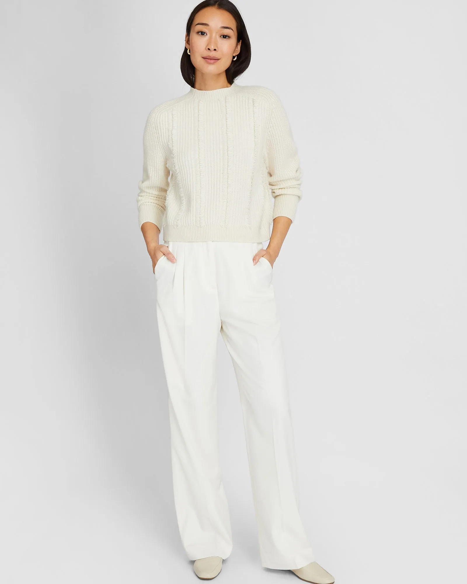 Cashmere Cropped Fringe Sweater sold by Club Monaco product image thumbnail 4