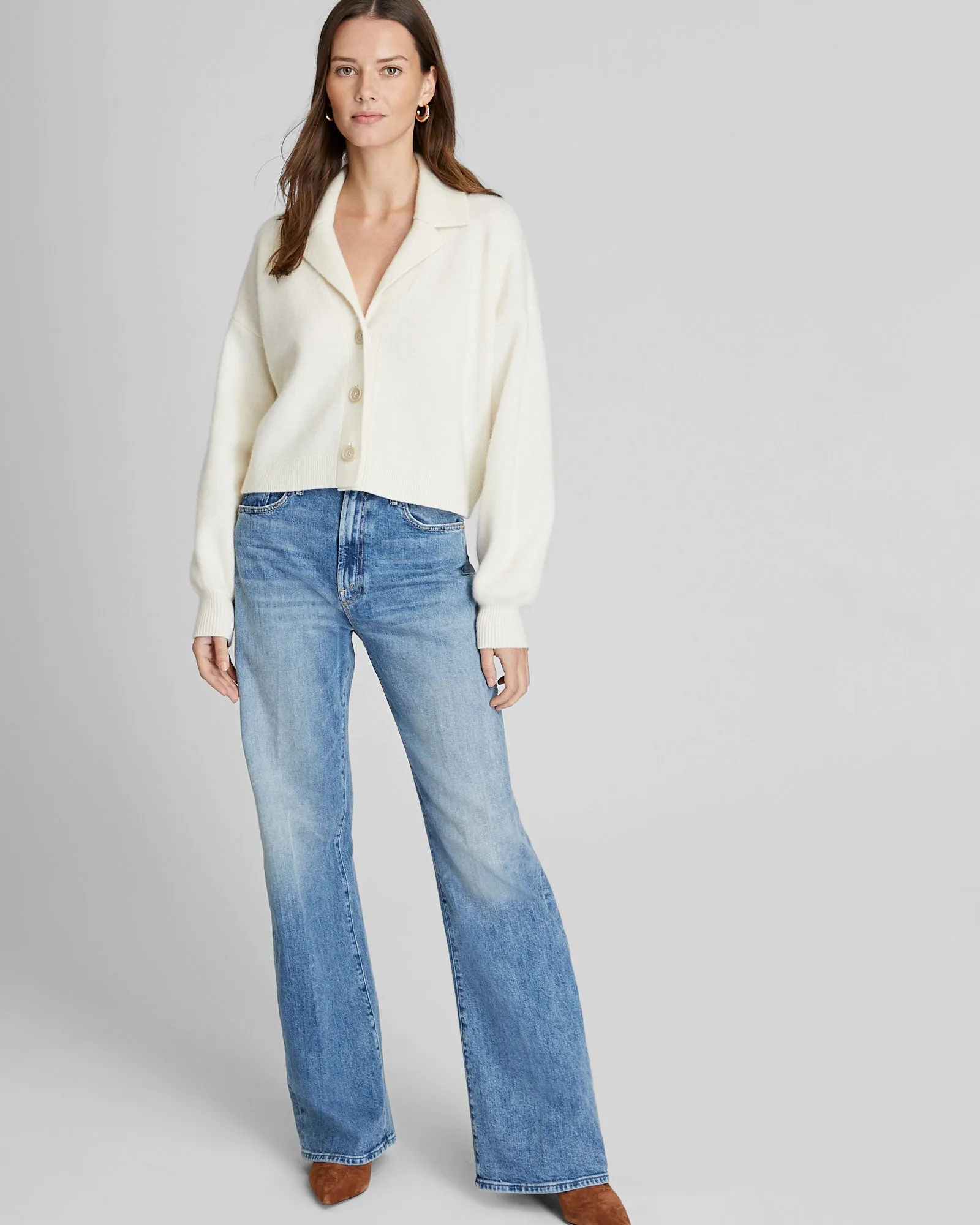 Boiled Cashmere Cropped Cardigan sold by Club Monaco product image thumbnail 4