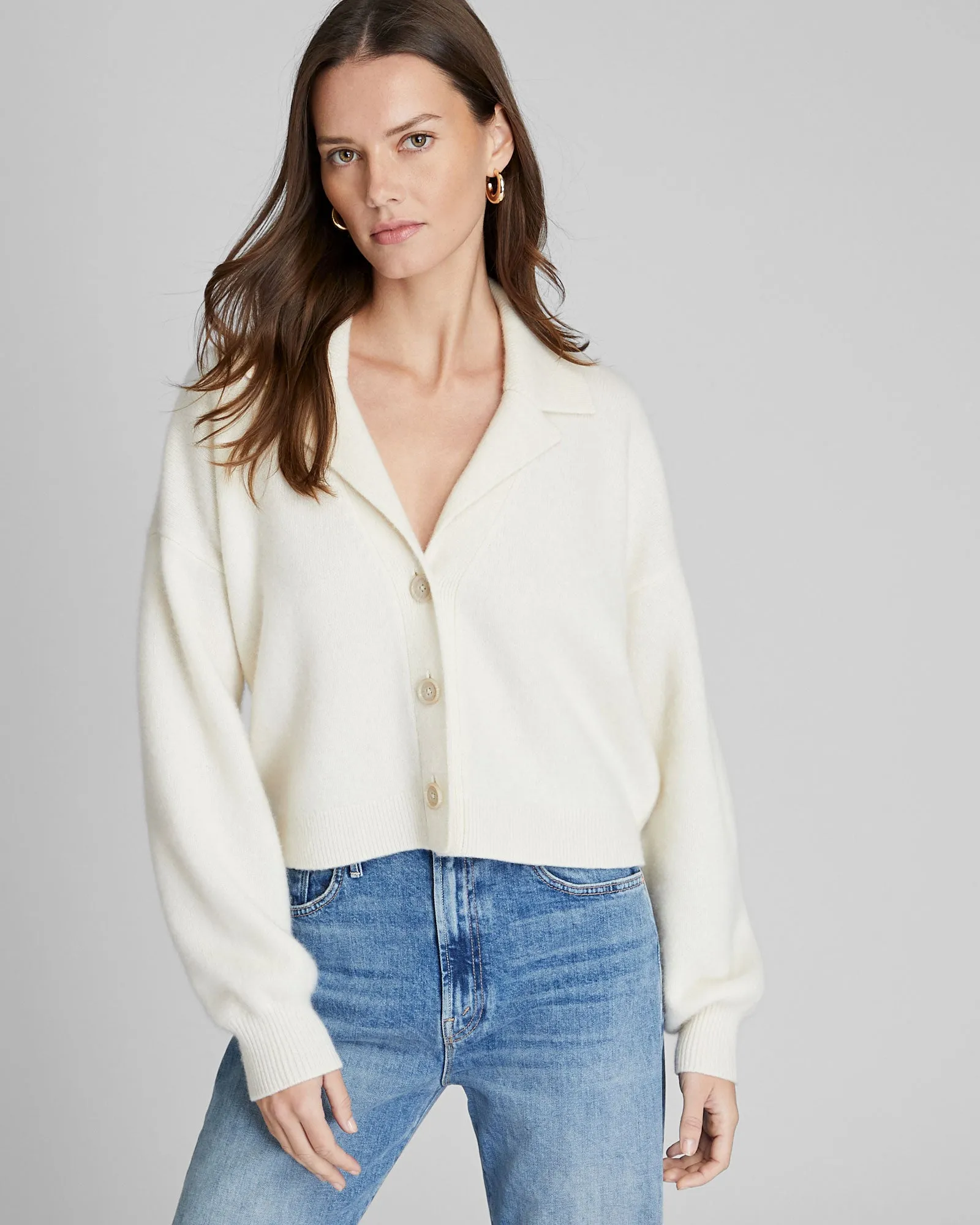 Boiled Cashmere Cropped Cardigan sold by Club Monaco