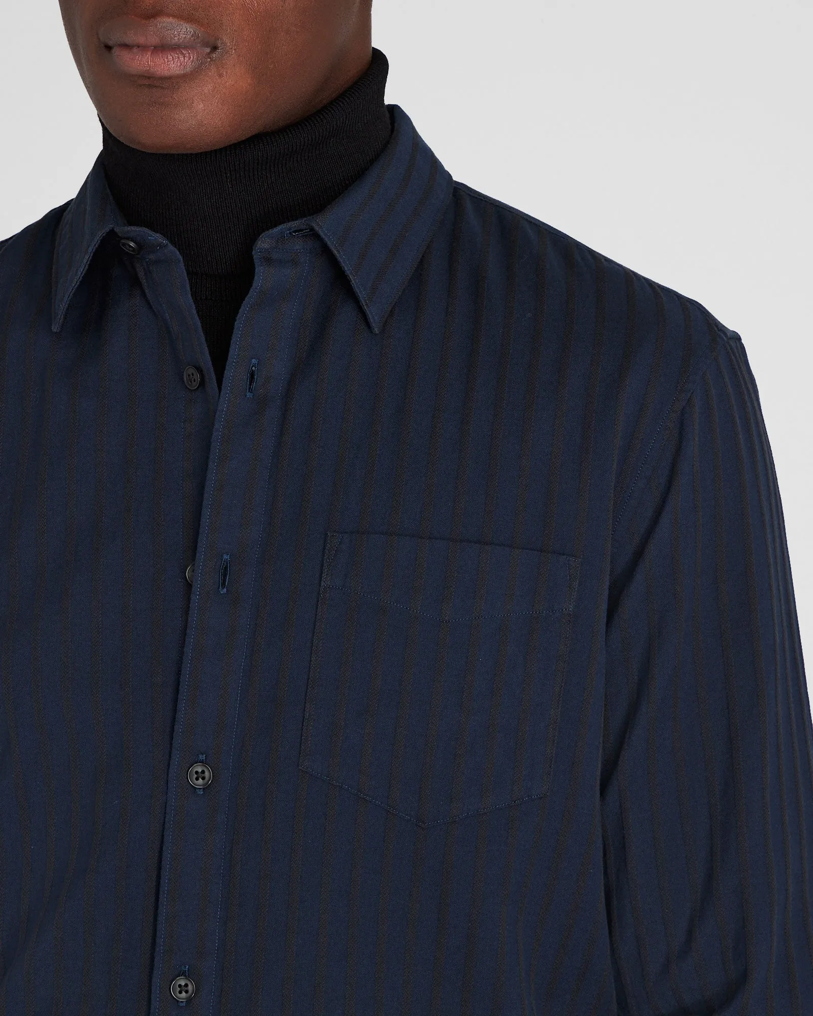 Long-Sleeve Textured Stripe Shirt sold by Club Monaco product image thumbnail 2