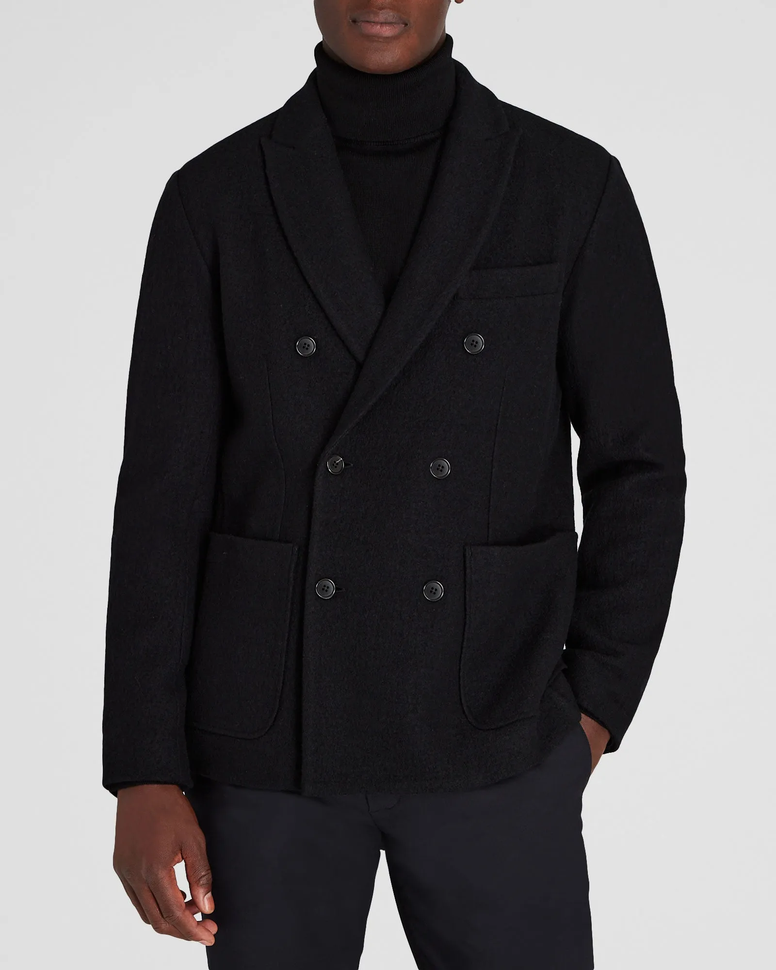 Double-Breasted Knit Wool Blazer sold by Club Monaco