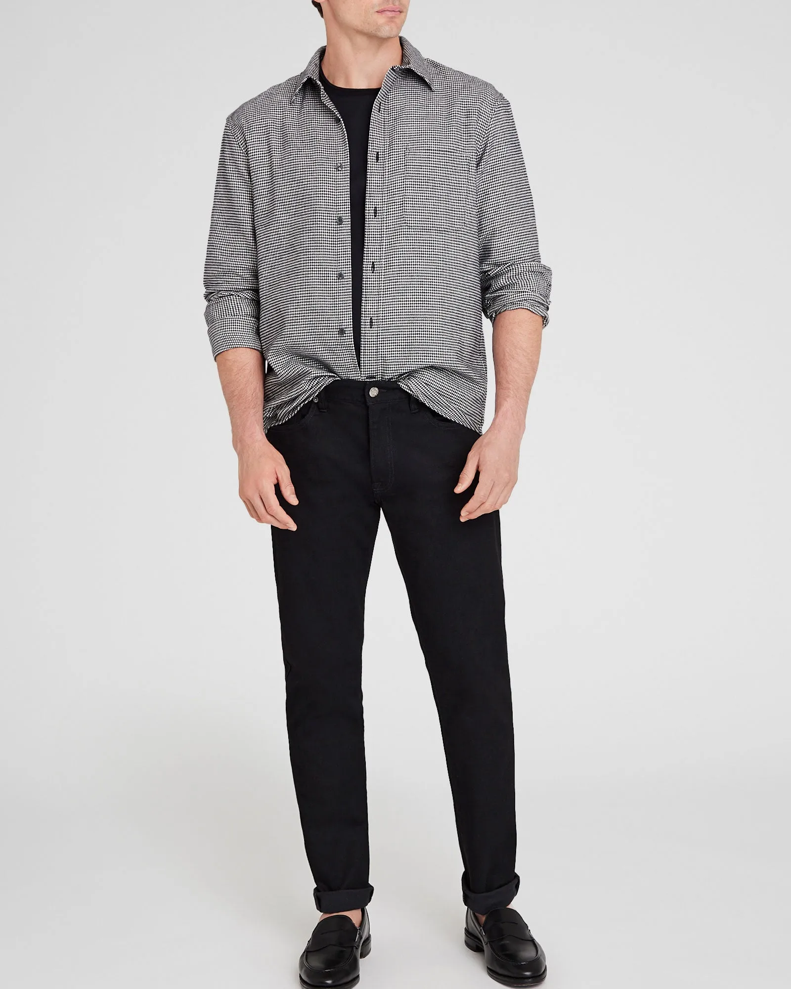 Houndstooth Lightweight Flannel Shirt sold by Club Monaco product image thumbnail 2