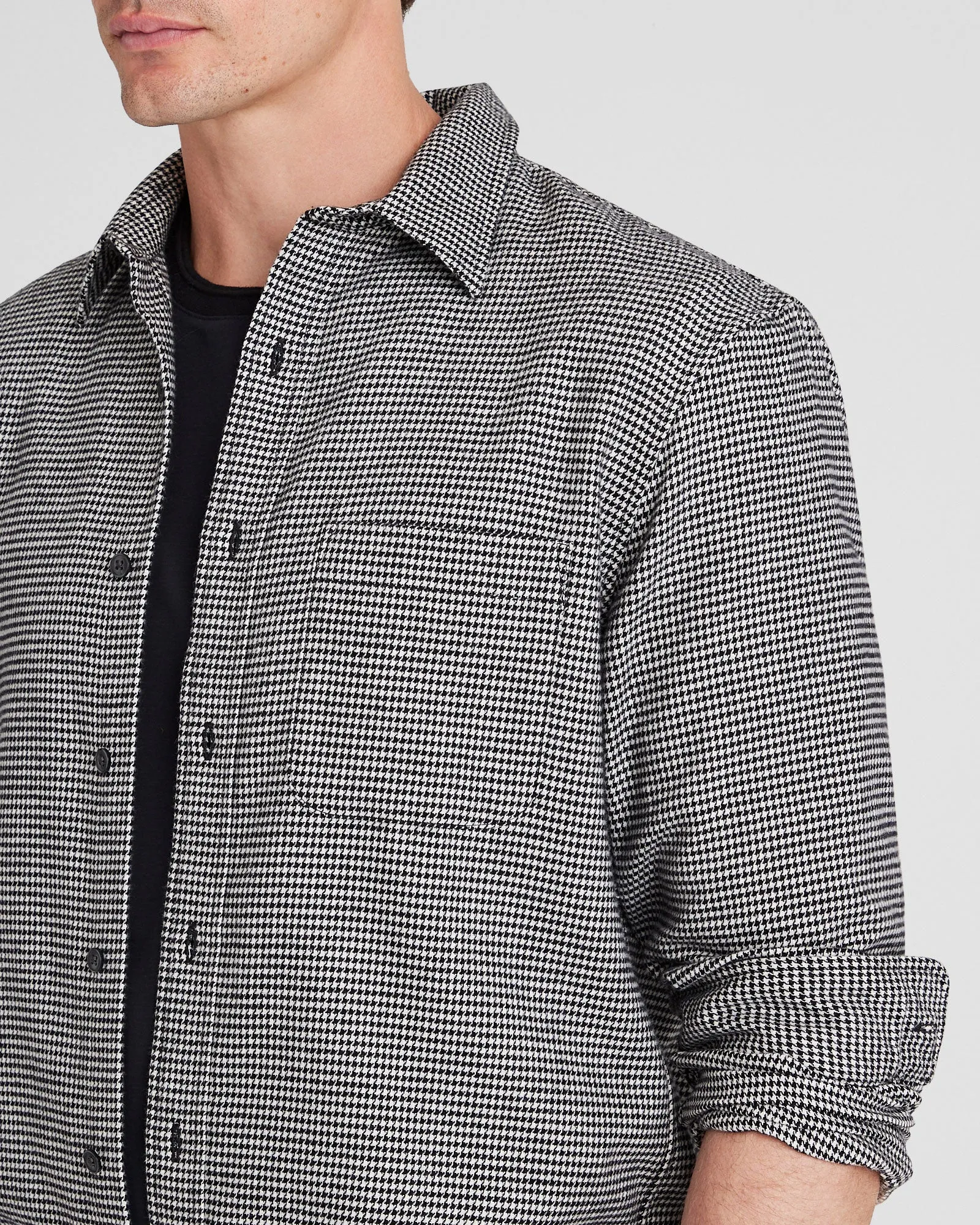 Houndstooth Lightweight Flannel Shirt sold by Club Monaco product image thumbnail 4