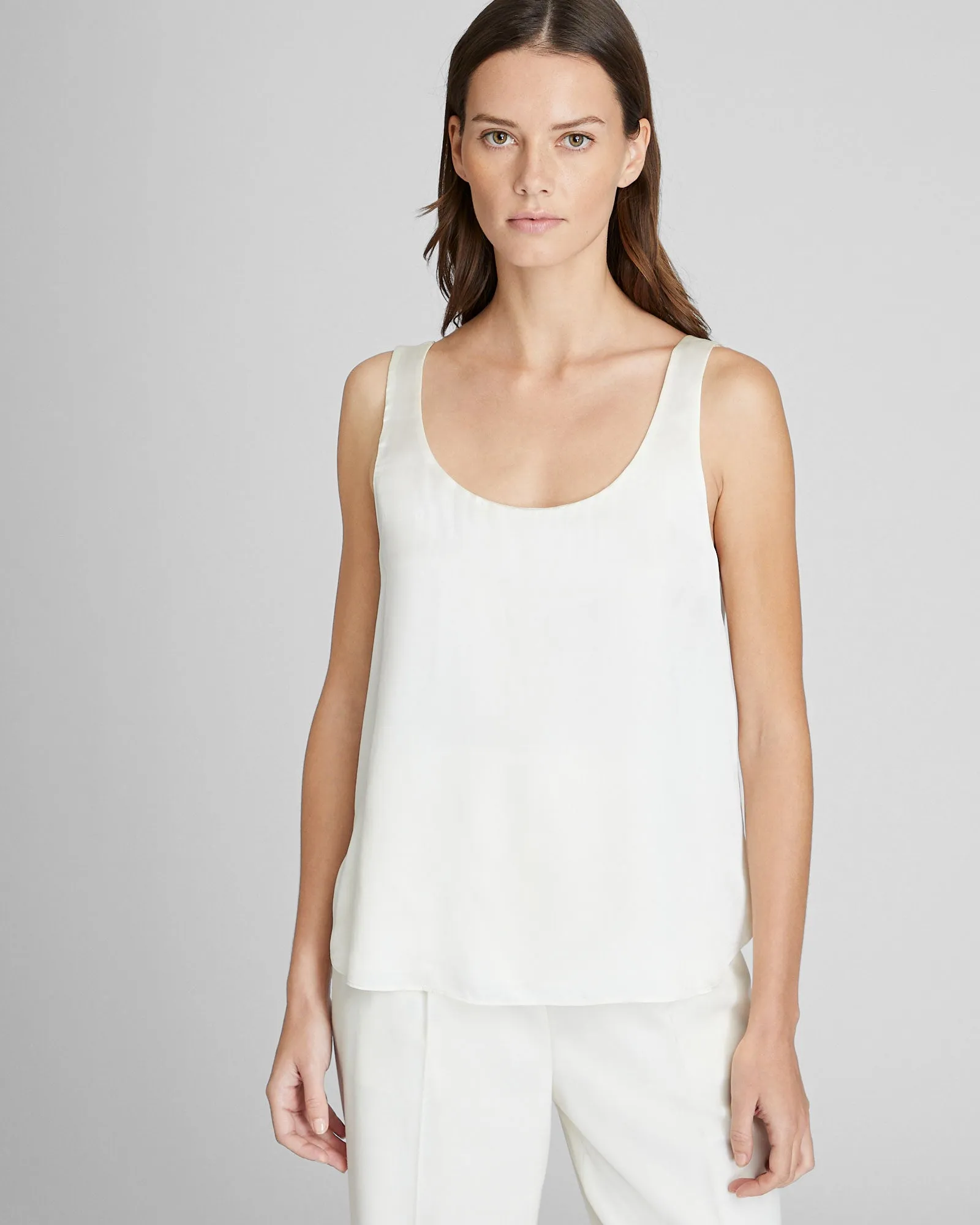 Luxe Silk Scoop Neck Top sold by Club Monaco