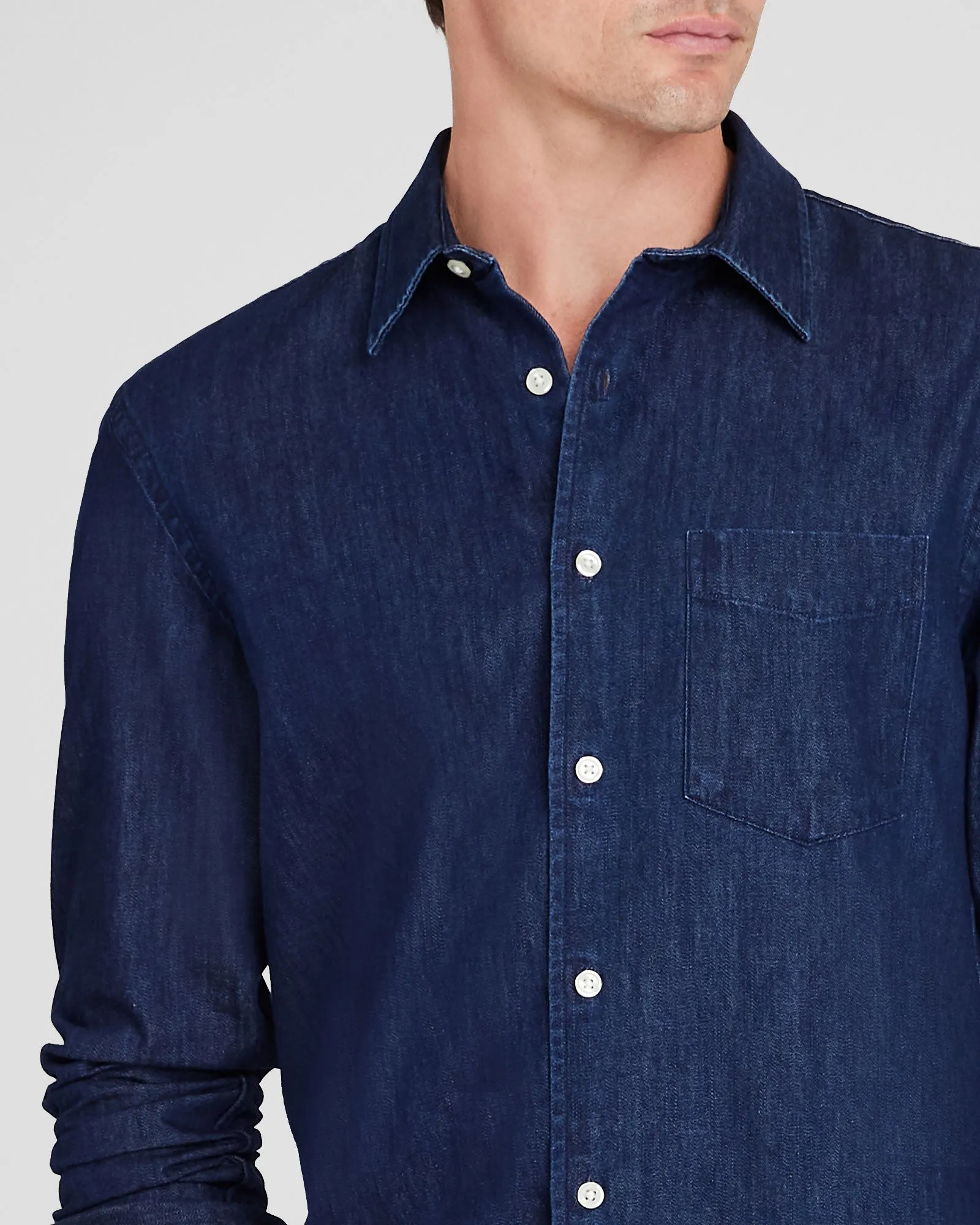 Long-Sleeve Denim Shirt sold by Club Monaco product image thumbnail 4