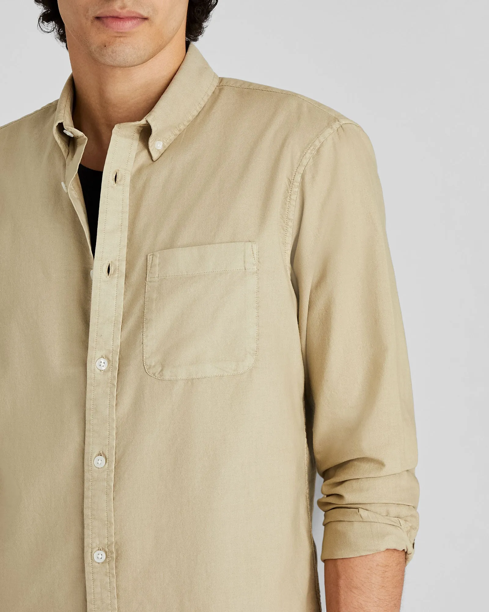 Garment-Dyed Slim Lightweight Oxford Shirt sold by Club Monaco product image thumbnail 4