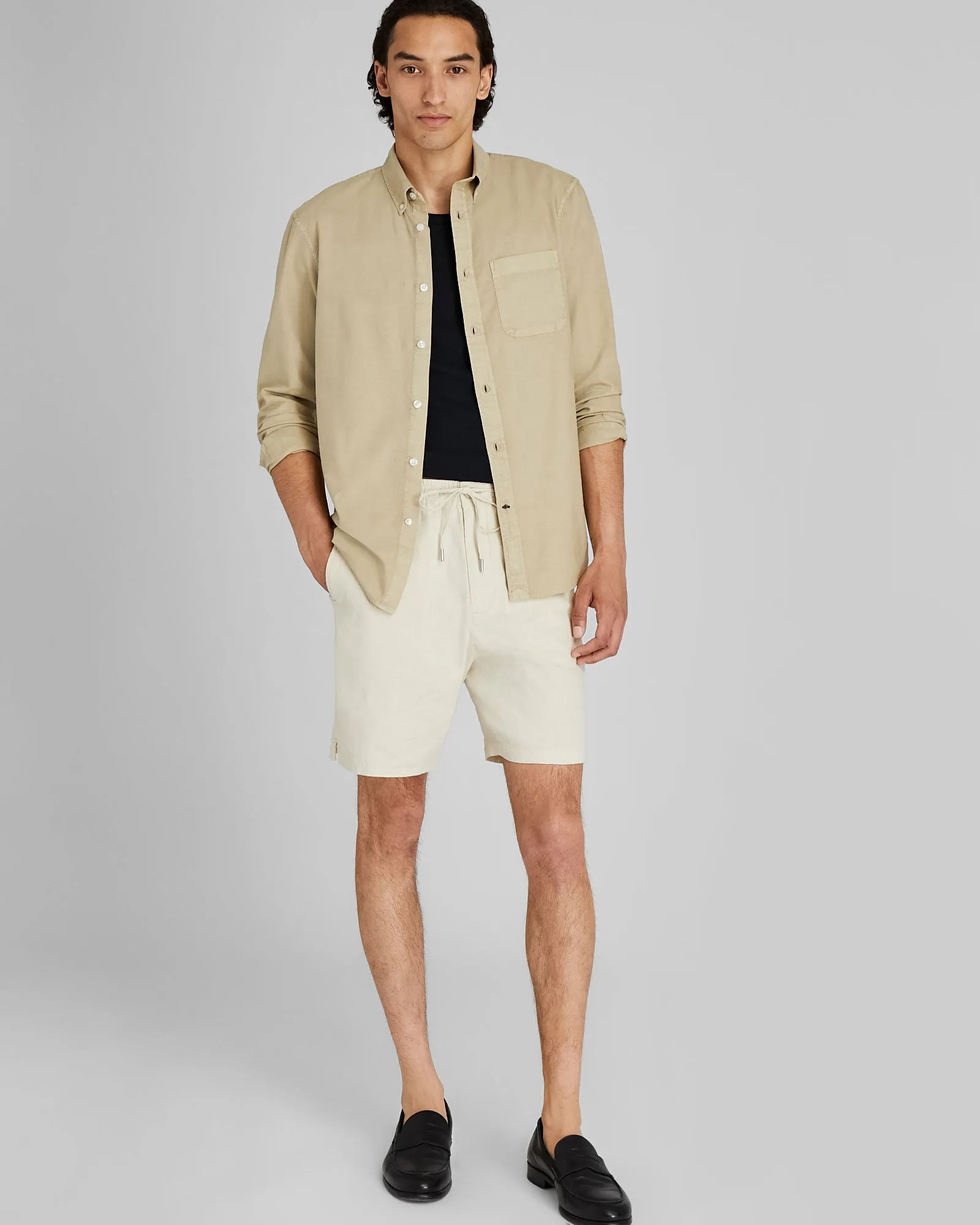 Garment-Dyed Slim Lightweight Oxford Shirt sold by Club Monaco product image thumbnail 2