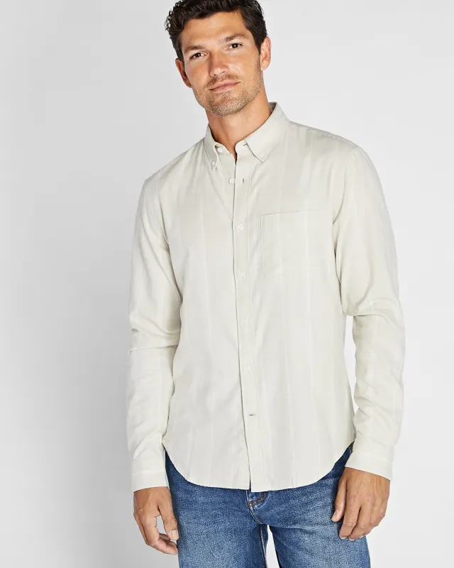 Long-Sleeve Wide Stripe Flannel Shirt sold by Club Monaco