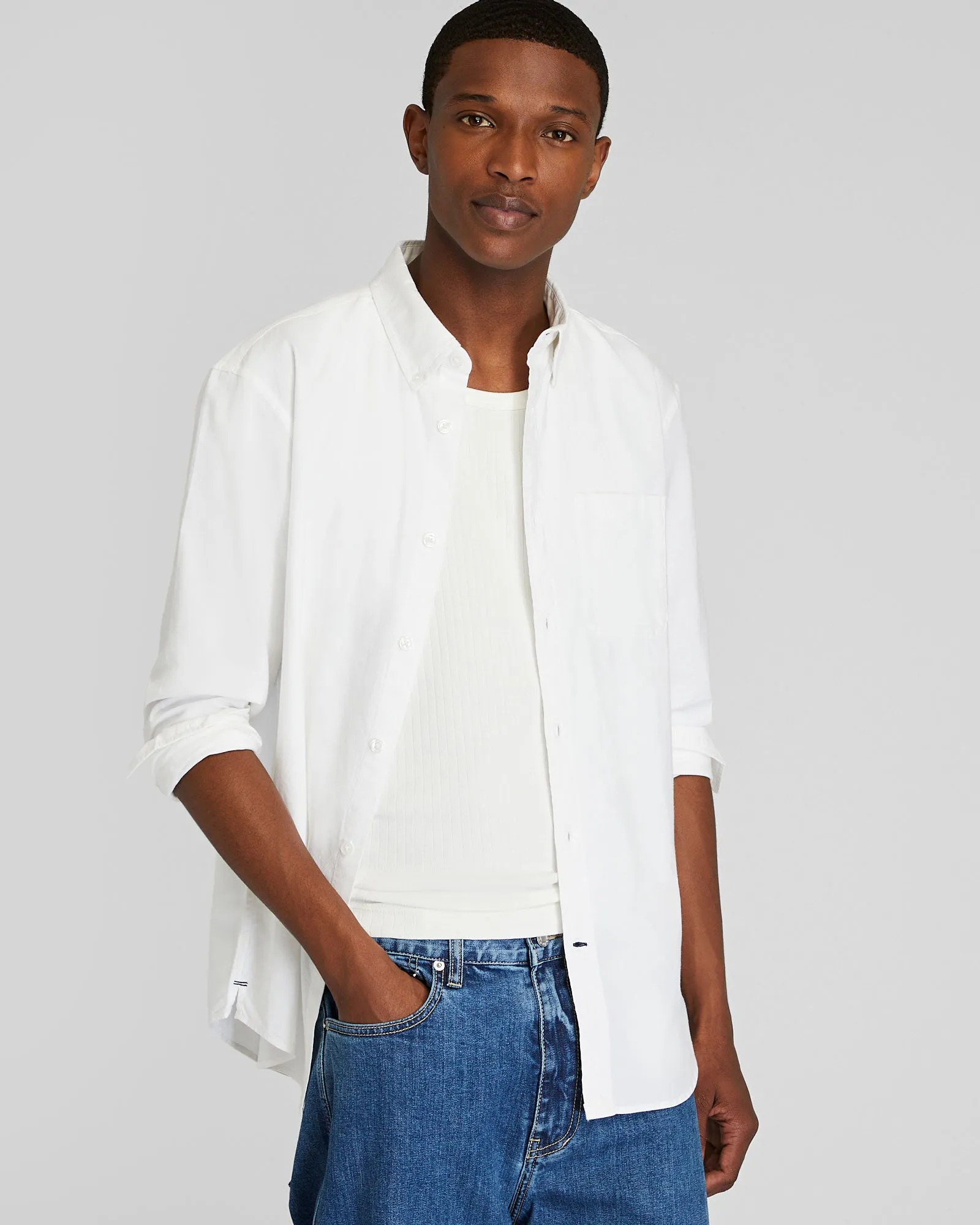 Slim Lightweight Oxford Shirt sold by Club Monaco