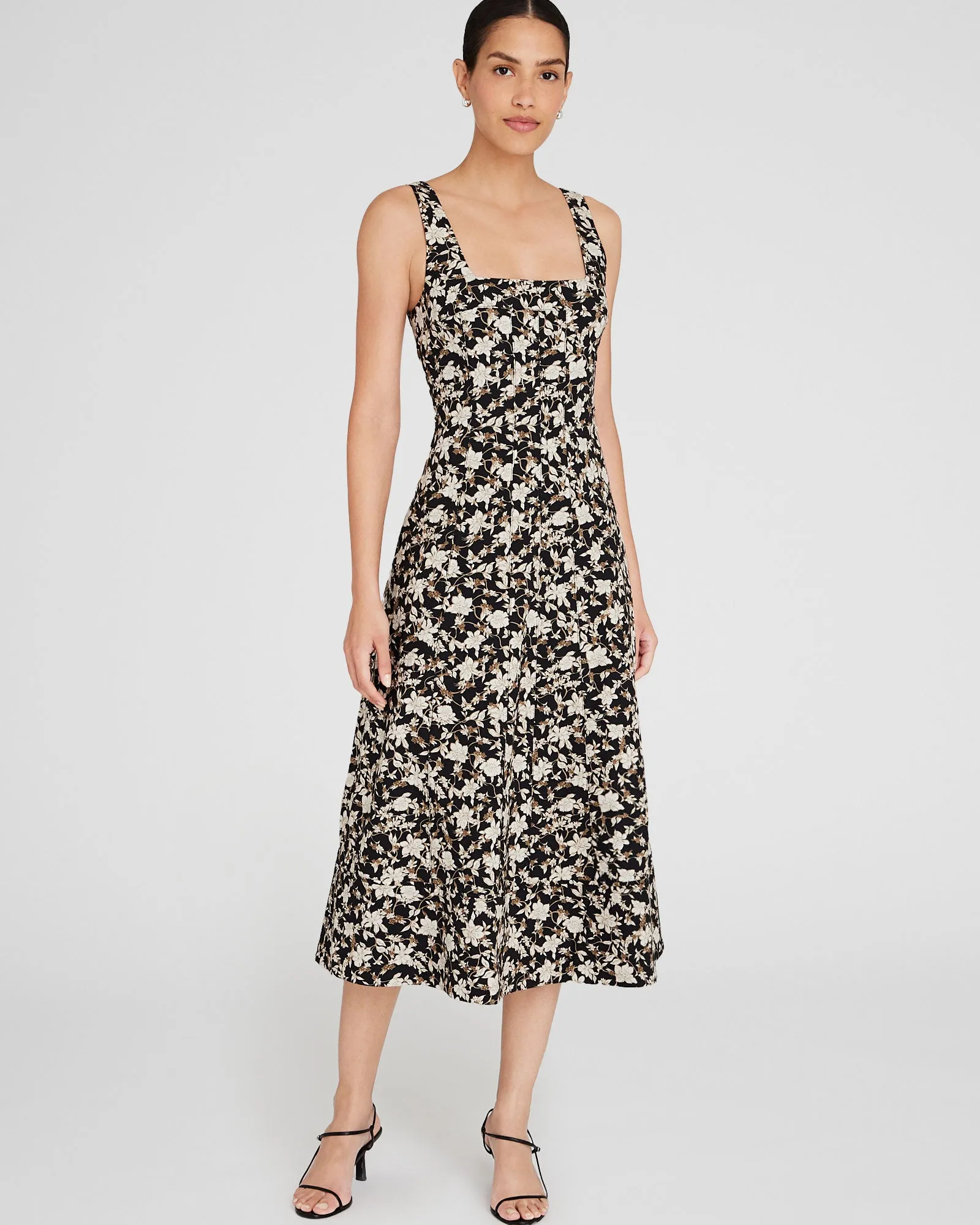Printed Square-Neck Midi Dress sold by Club Monaco product image thumbnail 4