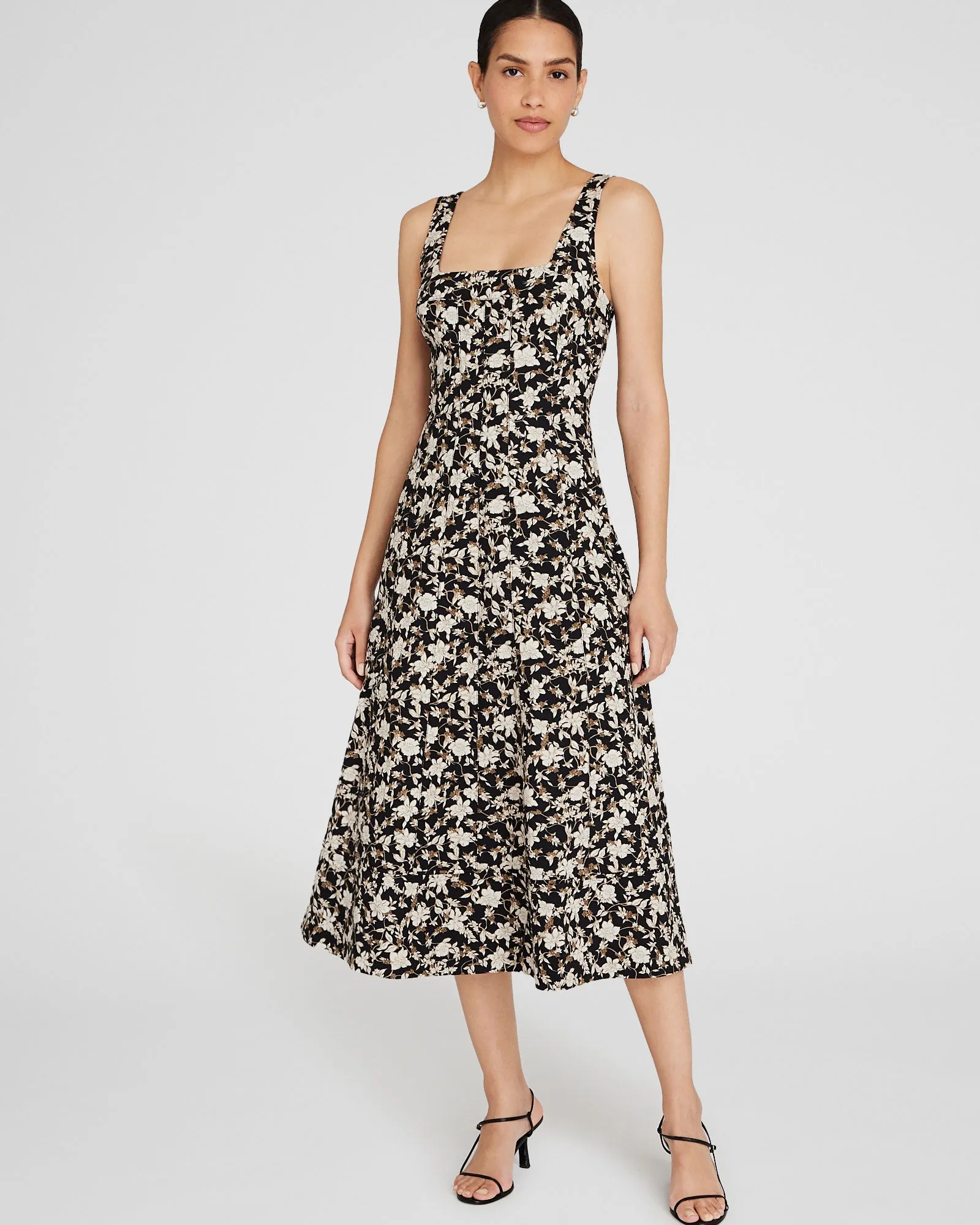 Printed Square-Neck Midi Dress sold by Club Monaco