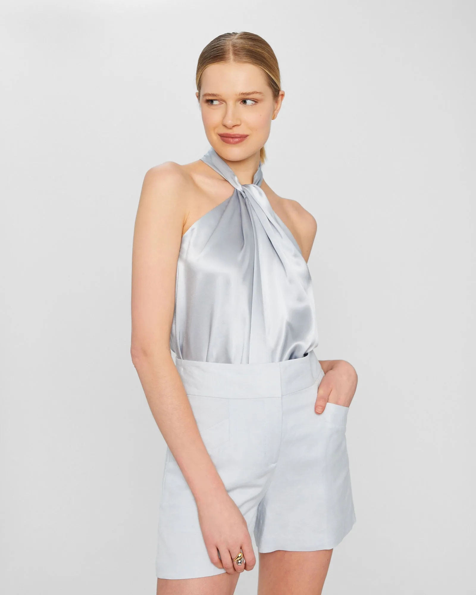 Silk Drape Halter Top sold by Club Monaco