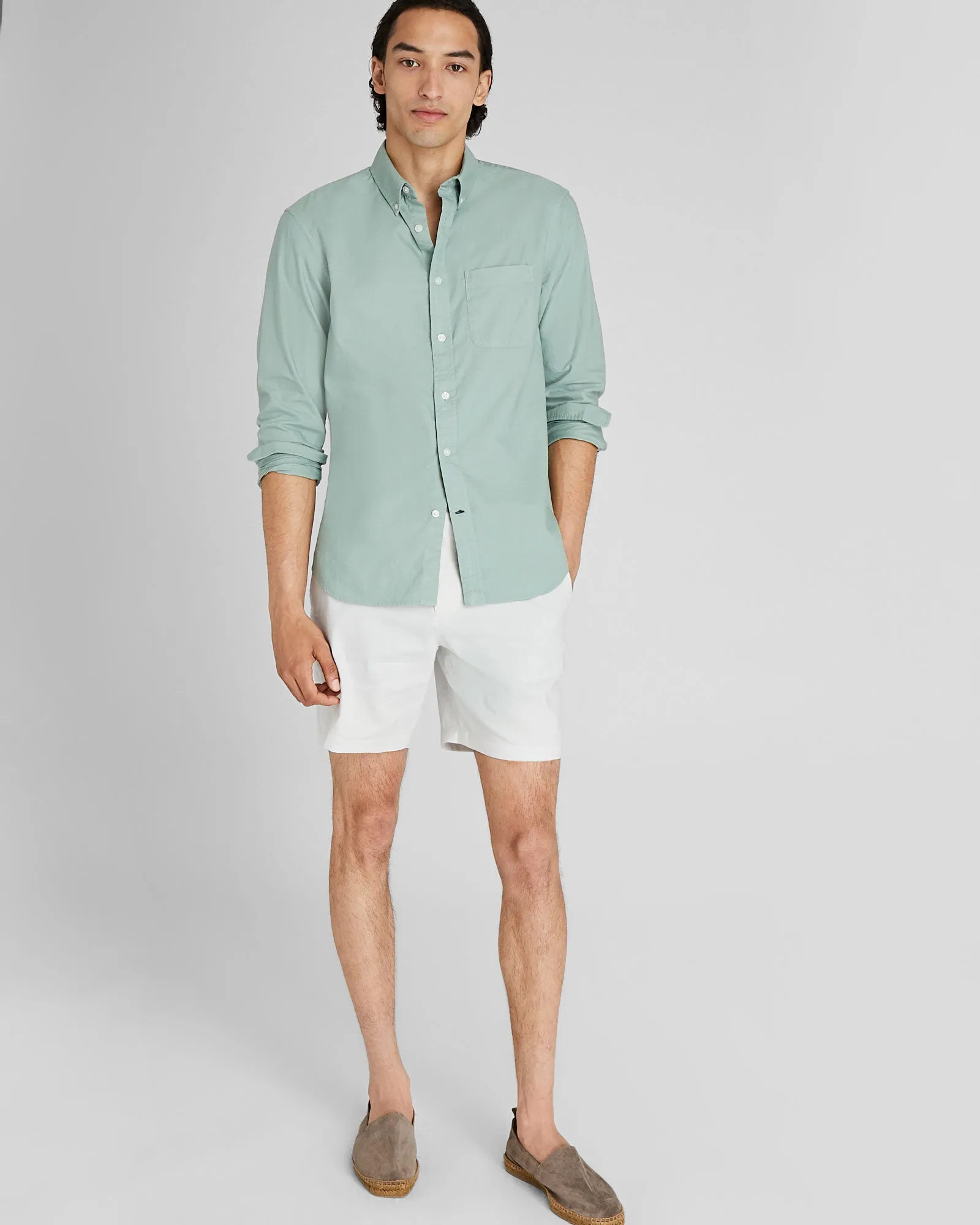 Garment-Dyed Slim Lightweight Oxford Shirt sold by Club Monaco product image thumbnail 2