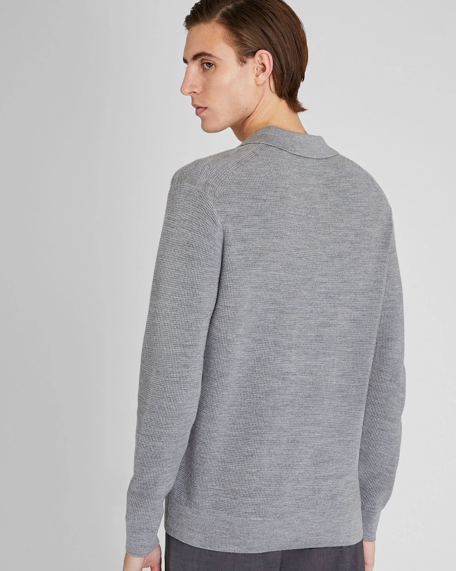Refined Textured Wool Polo sold by Club Monaco product image thumbnail 4