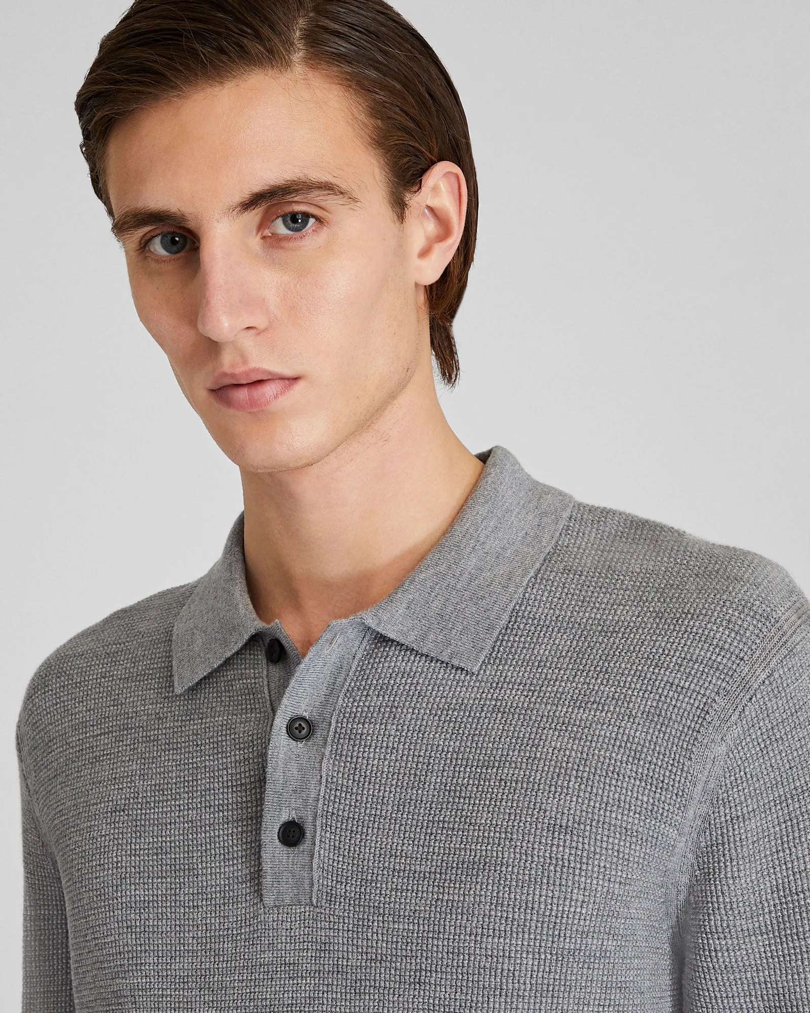 Refined Textured Wool Polo sold by Club Monaco product image thumbnail 3