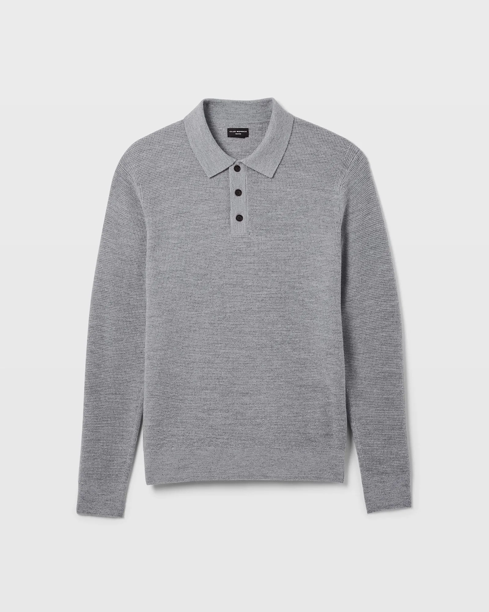 Refined Textured Wool Polo sold by Club Monaco product image thumbnail 5