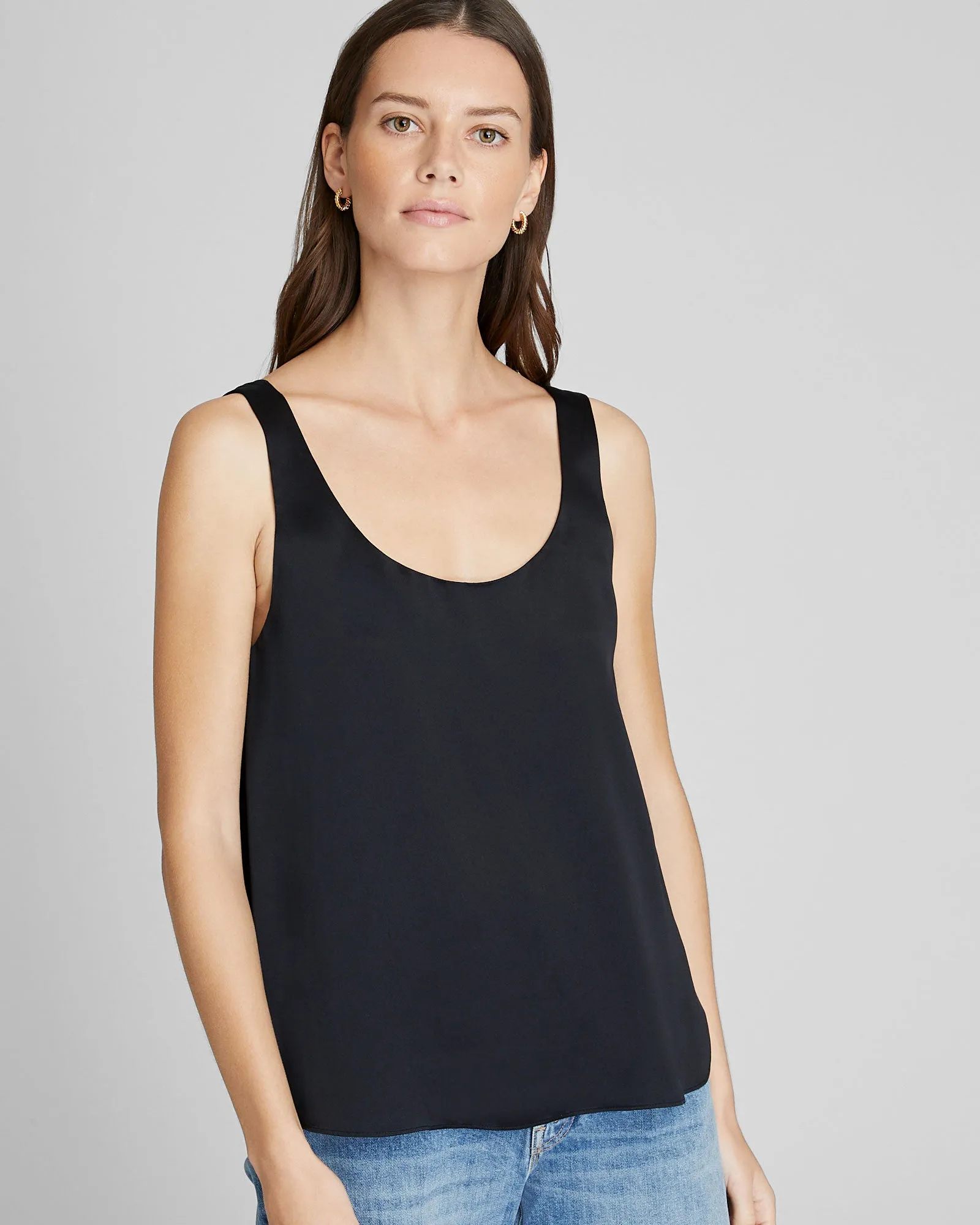 Luxe Silk Scoop Neck Top sold by Club Monaco