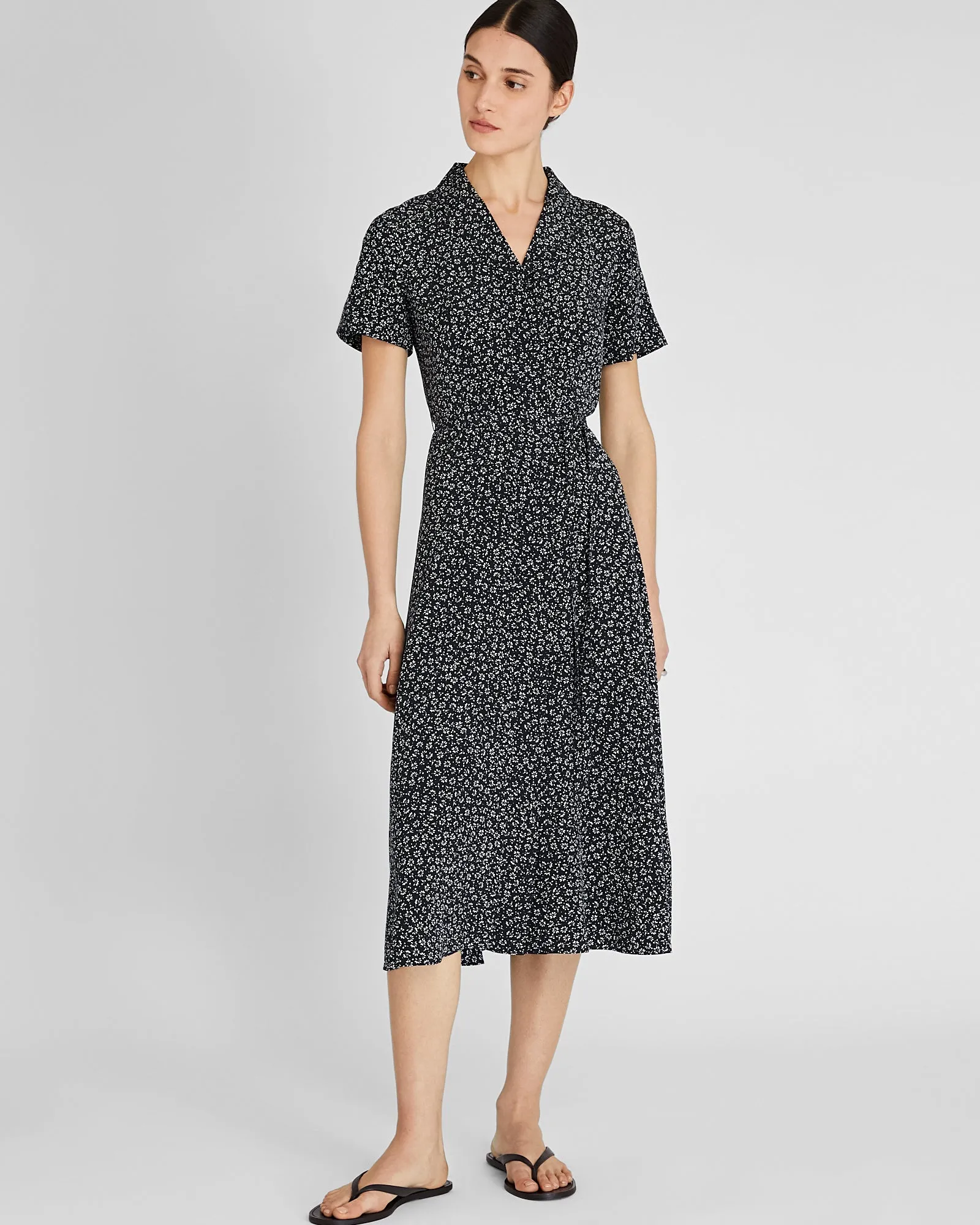 Belted Silk Midi Shirt Dress sold by Club Monaco
