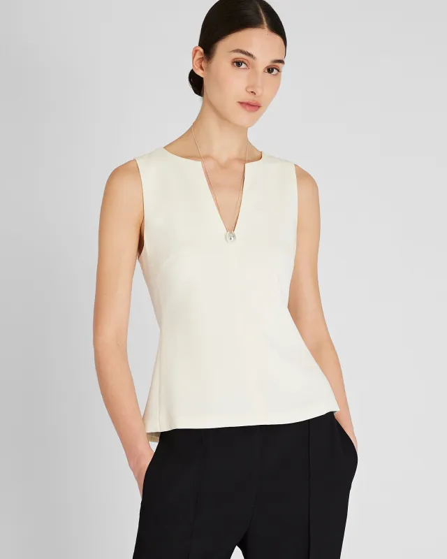 Split Crewneck Crepe Top sold by Club Monaco