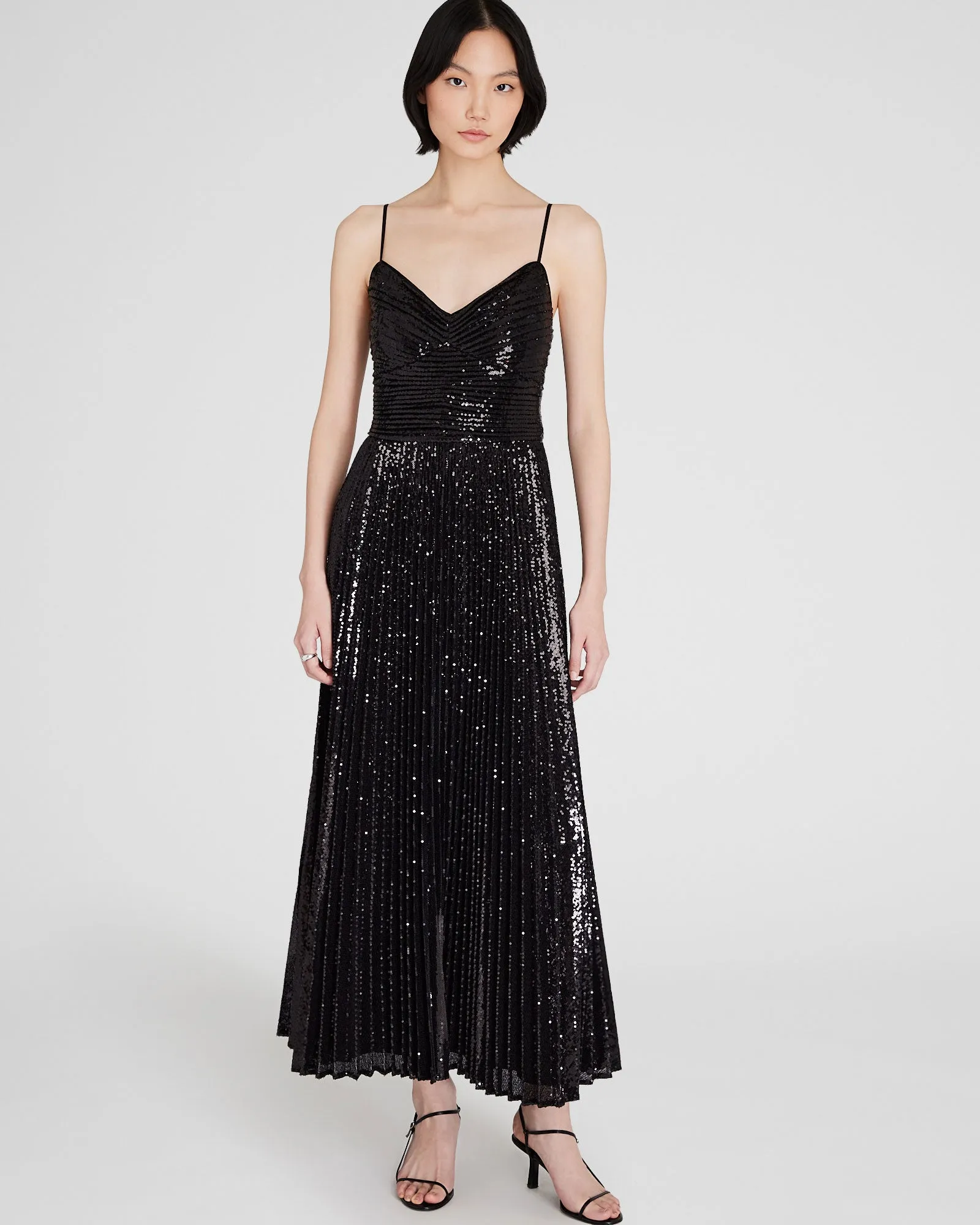 Sequin Pleated Occasion Maxi Dress sold by Club Monaco